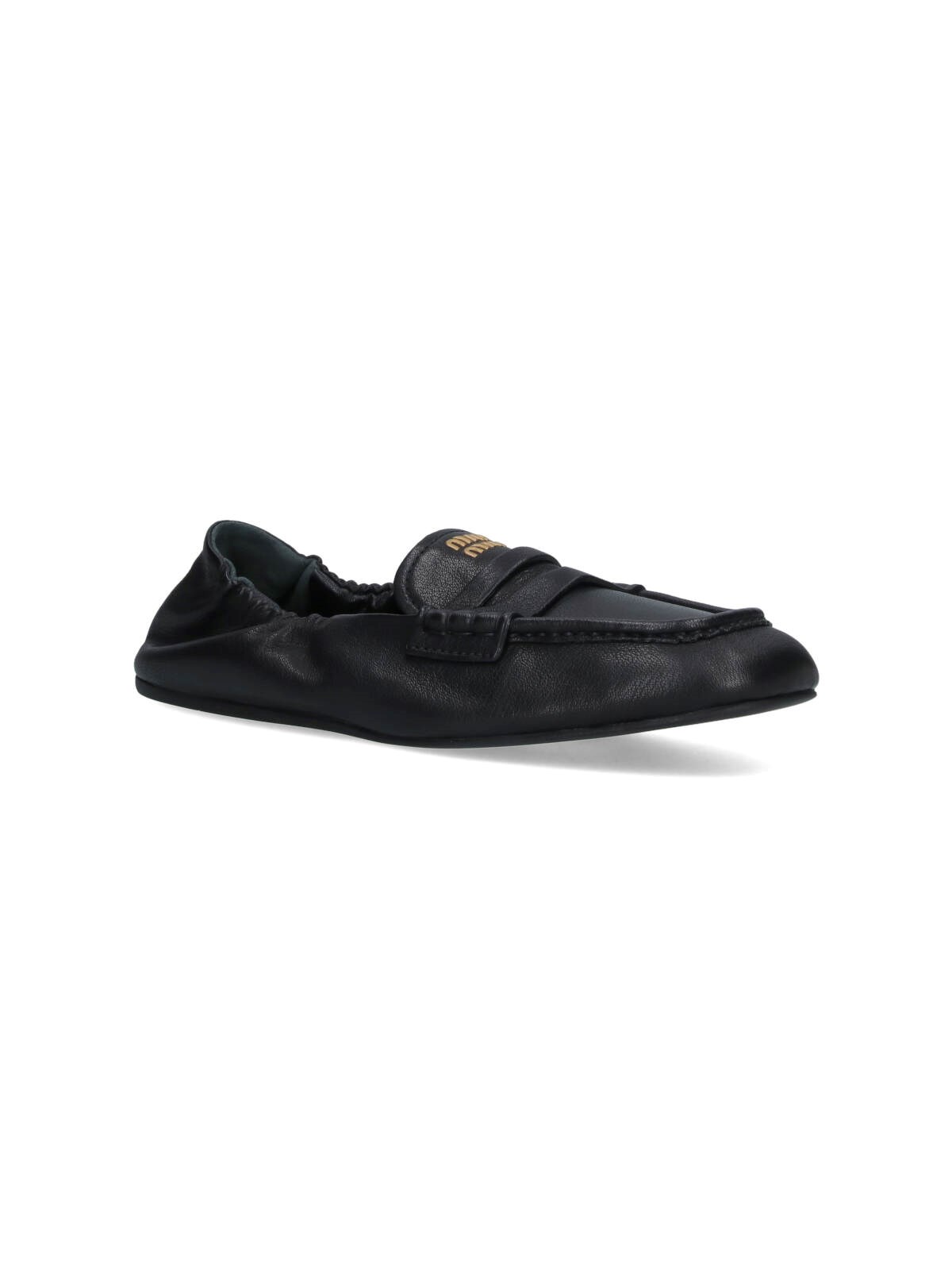 【関税&送料込】Miu Miu Ruches Leather Loafers With Letterin Miu miu 'ruches' loafers available on SUGAR - 176477