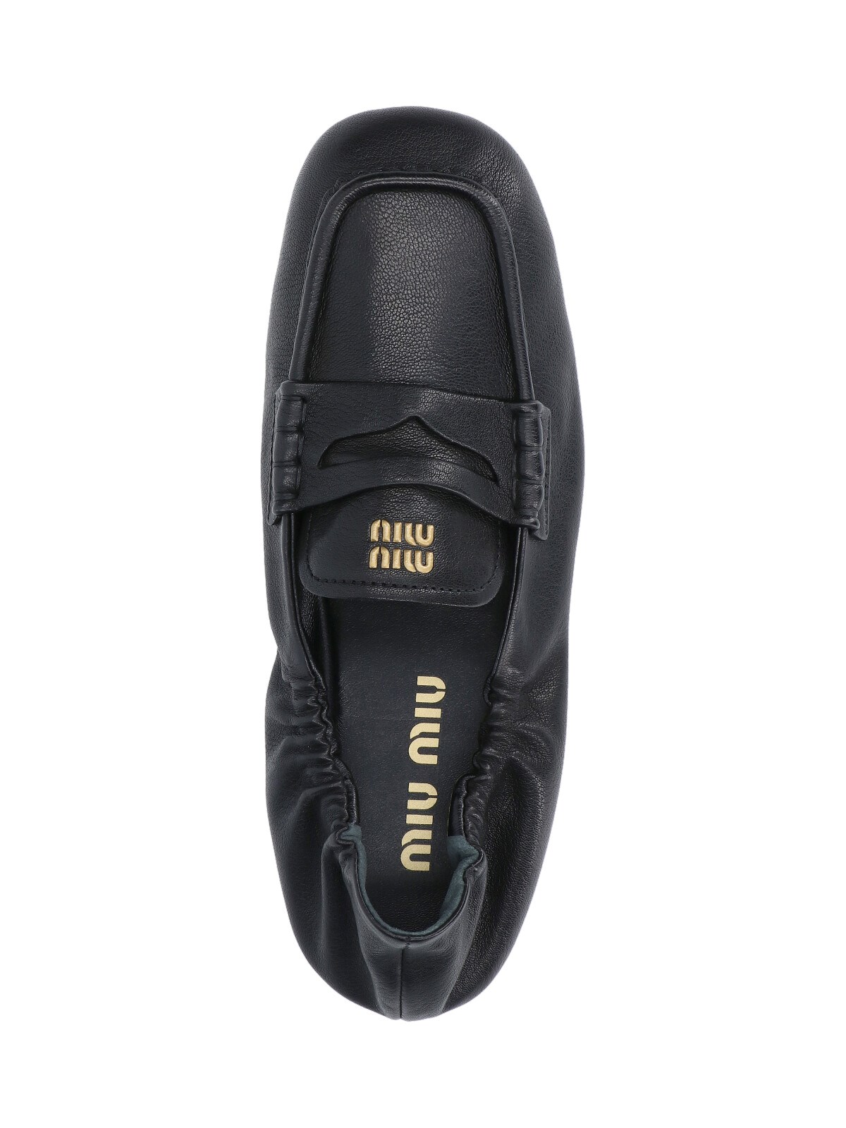 【関税&送料込】Miu Miu Ruches Leather Loafers With Letterin Ruches leather loafers with lettering logo MIU MIU - Nugnes1920