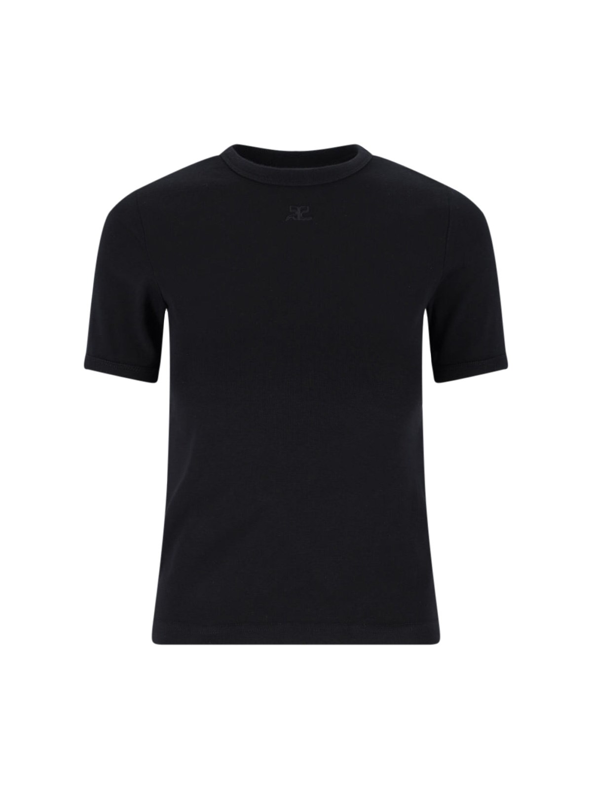 Tシャツ・カットソー COURREGES Woman T-Shirt Black 125JTS168JS0107 9999 Courrèges T-Shirt Waisted - LABELS