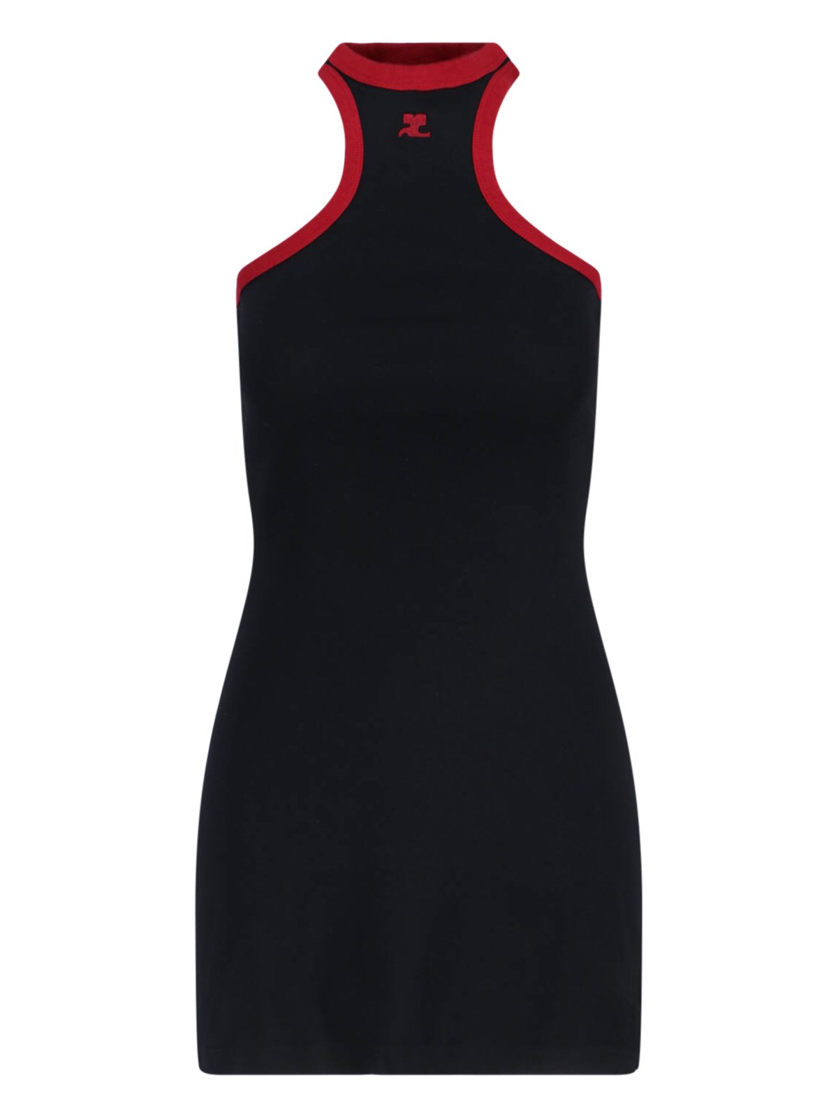 Courrèges Courreges Black Cotton Mini Dress In Black  