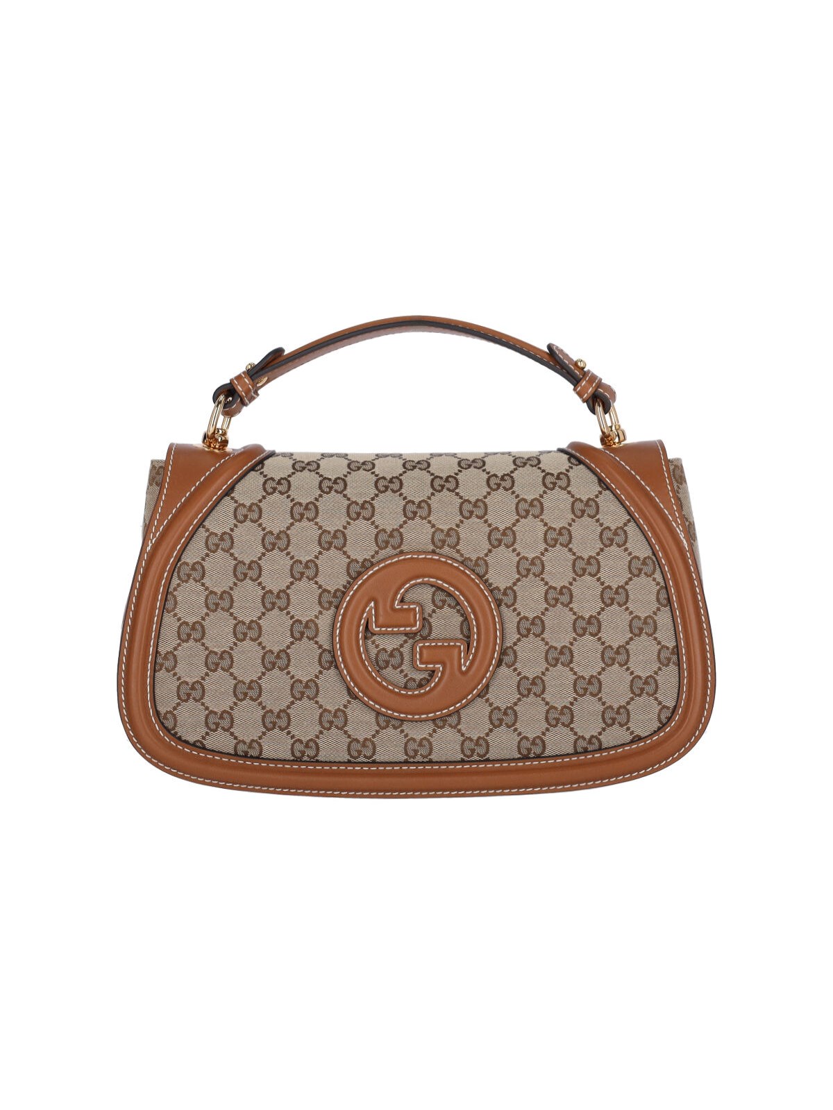 バッグ・カバンその他 GUCCI Blondie medium minus bag in fabric and brown leather Gucci Blondie Medium Minus Bag In Fabric And Brown Leather