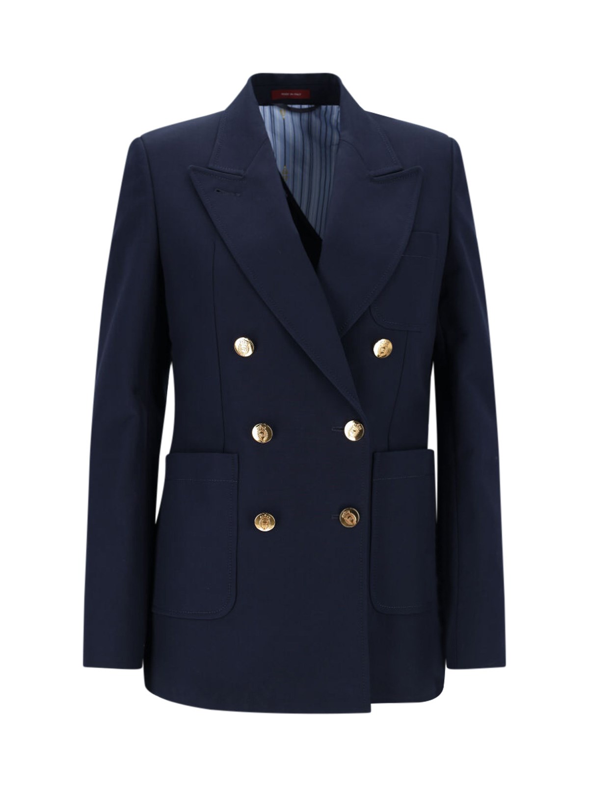 Gucci Double-breasted Jacket In Blue