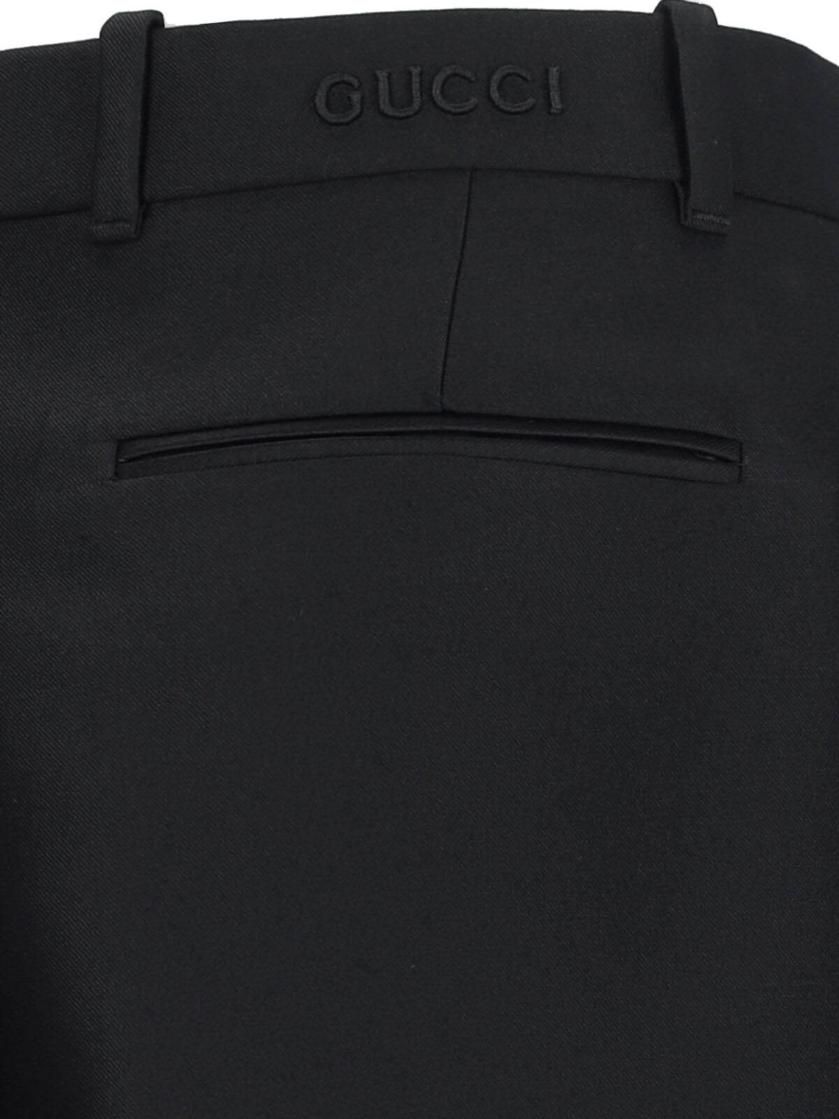 【送料&関税込】Gucci Wool And Silk Straight Pants Wool silk pant in black | GUCCI® US