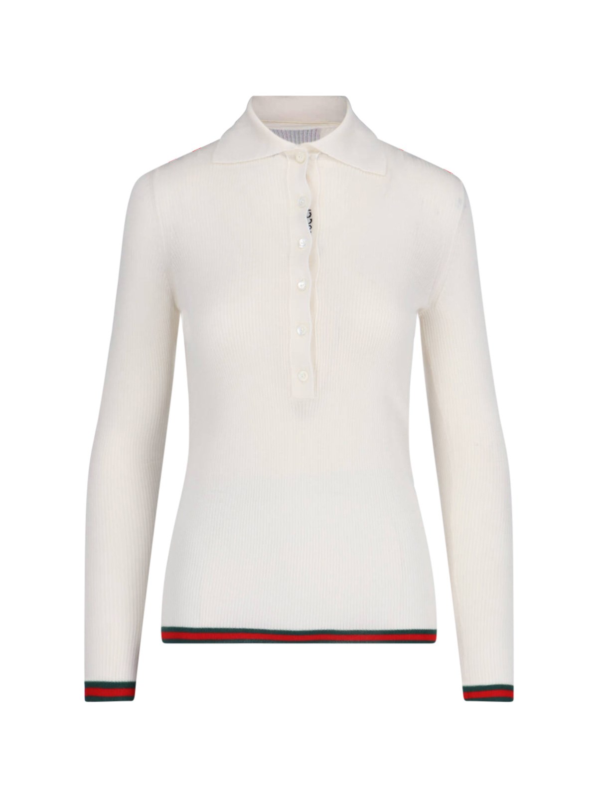 Gucci Cashmere And Silk Polo T-shirt In White