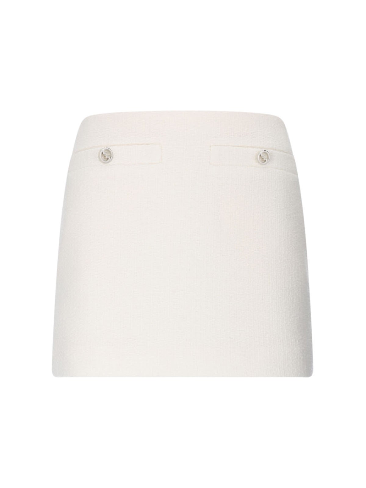Gucci Interlocking G Wool-blend Bouclé Miniskirt In White