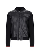 ジャケットその他 GUCCI NAPPA AND KNIT BOMBER JACKET Nappa leather and knit bomber jacket in black | GUCCI® US