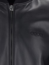 ジャケットその他 GUCCI NAPPA AND KNIT BOMBER JACKET Nappa leather and knit bomber jacket in black | GUCCI® US