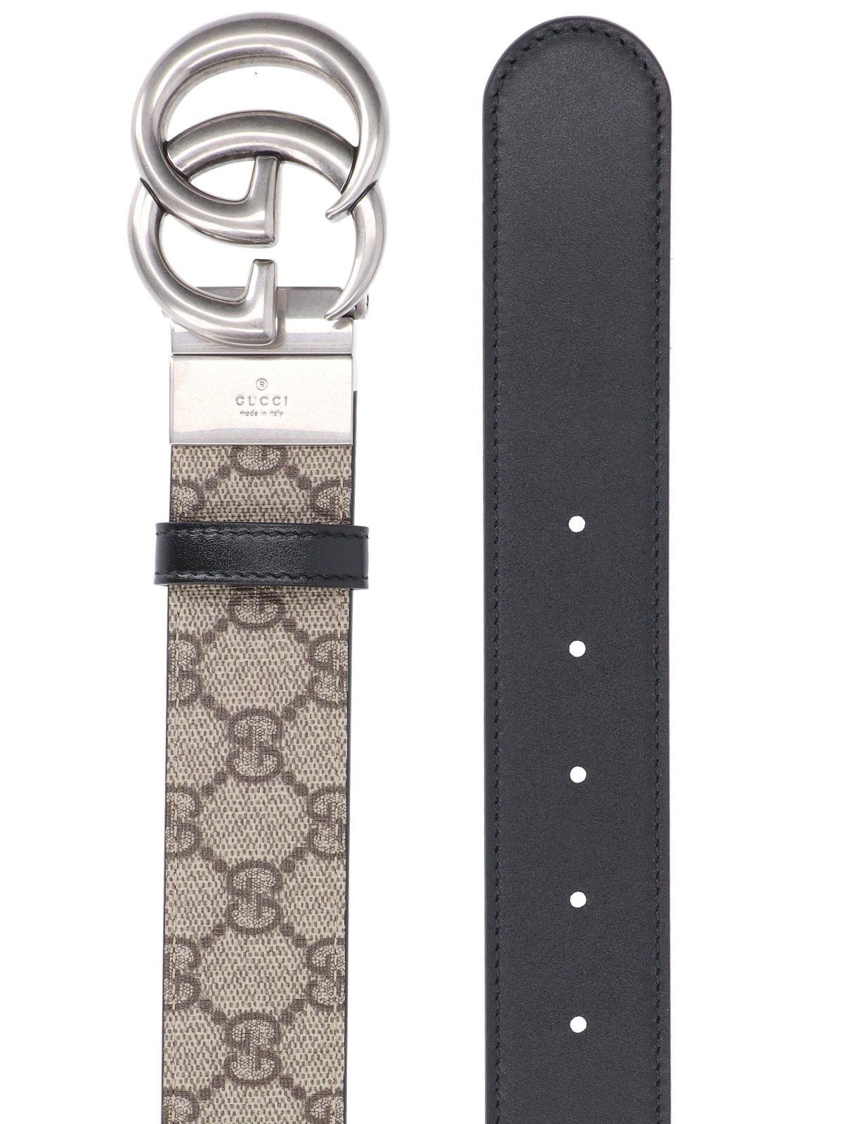 【GUCCI】 GG Marmont Reversible Belt GG Marmont reversible belt in black/brown leather | GUCCI® US