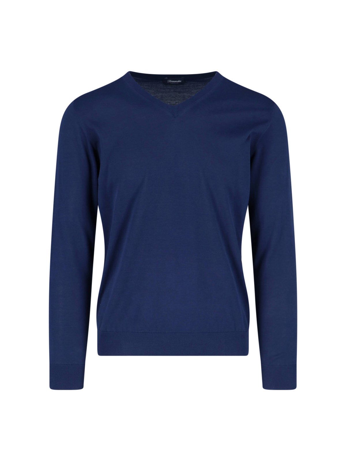 Drumohr Long Sleeve Crew Neck Sweater Clothing In Blue
