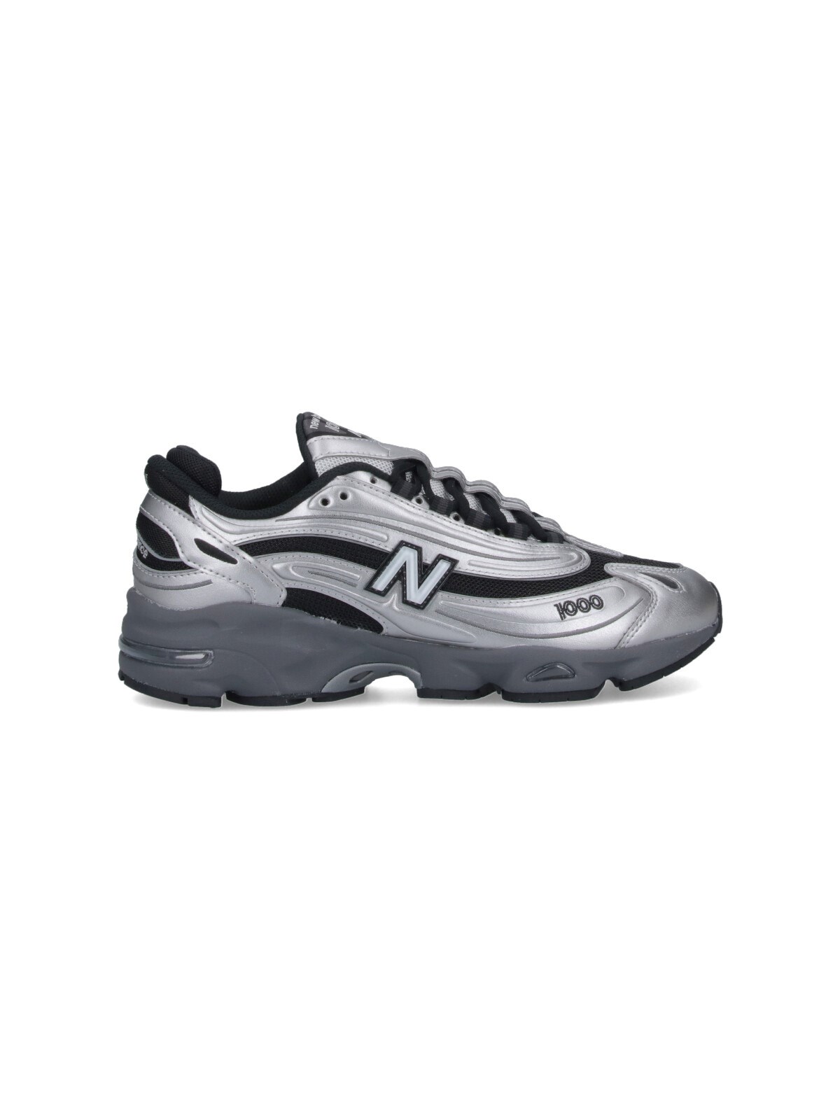 New Balance Mens Silver Metallic Green 1000 Metallic Mixed-material Trainers In Silver
