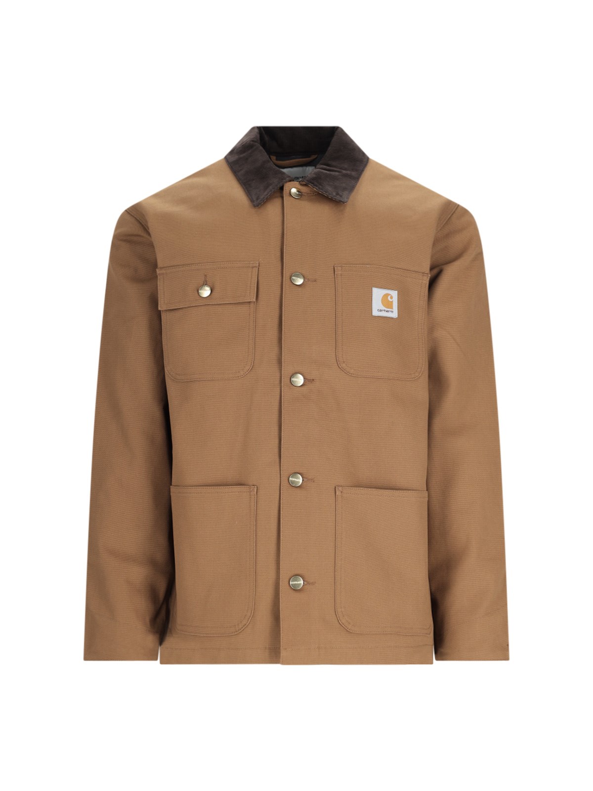 Carhartt Logo Button Jacket In Brown