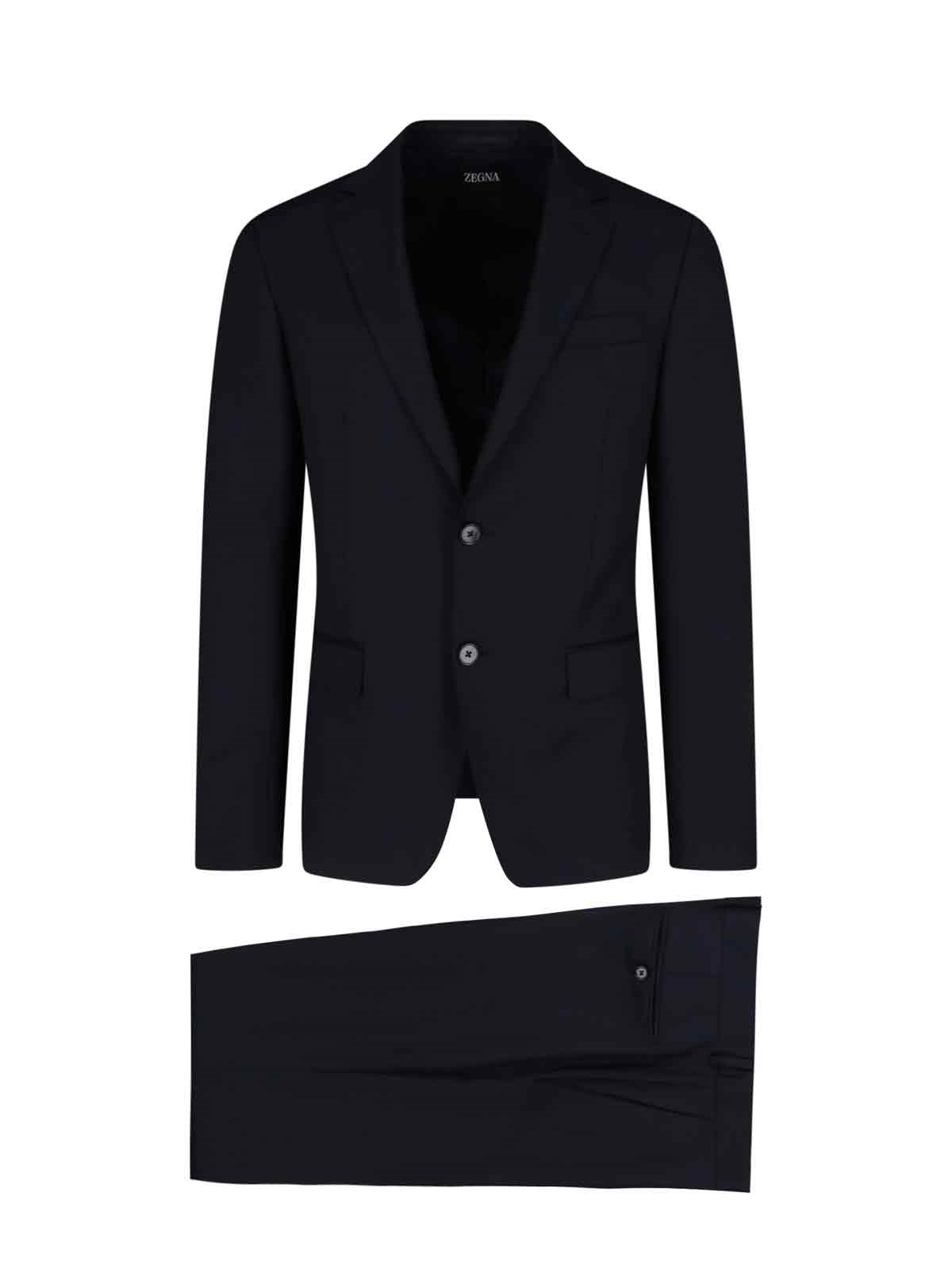 Shop Zegna Single-breasted Suit In Blue