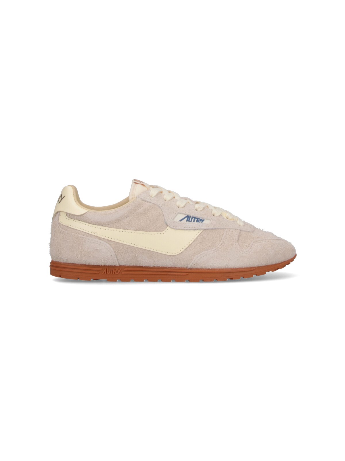 Autry 'windspin Low' Beige Sneaker With Logo On The Side And On The Heel In Suede Man In Neutral