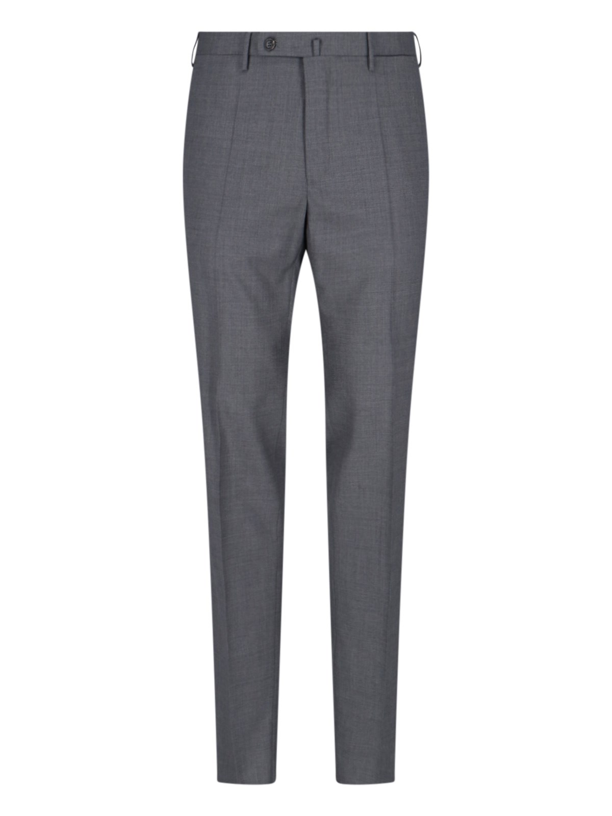 Incotex High-waisted Virgin Wool Chino Pants In Gray