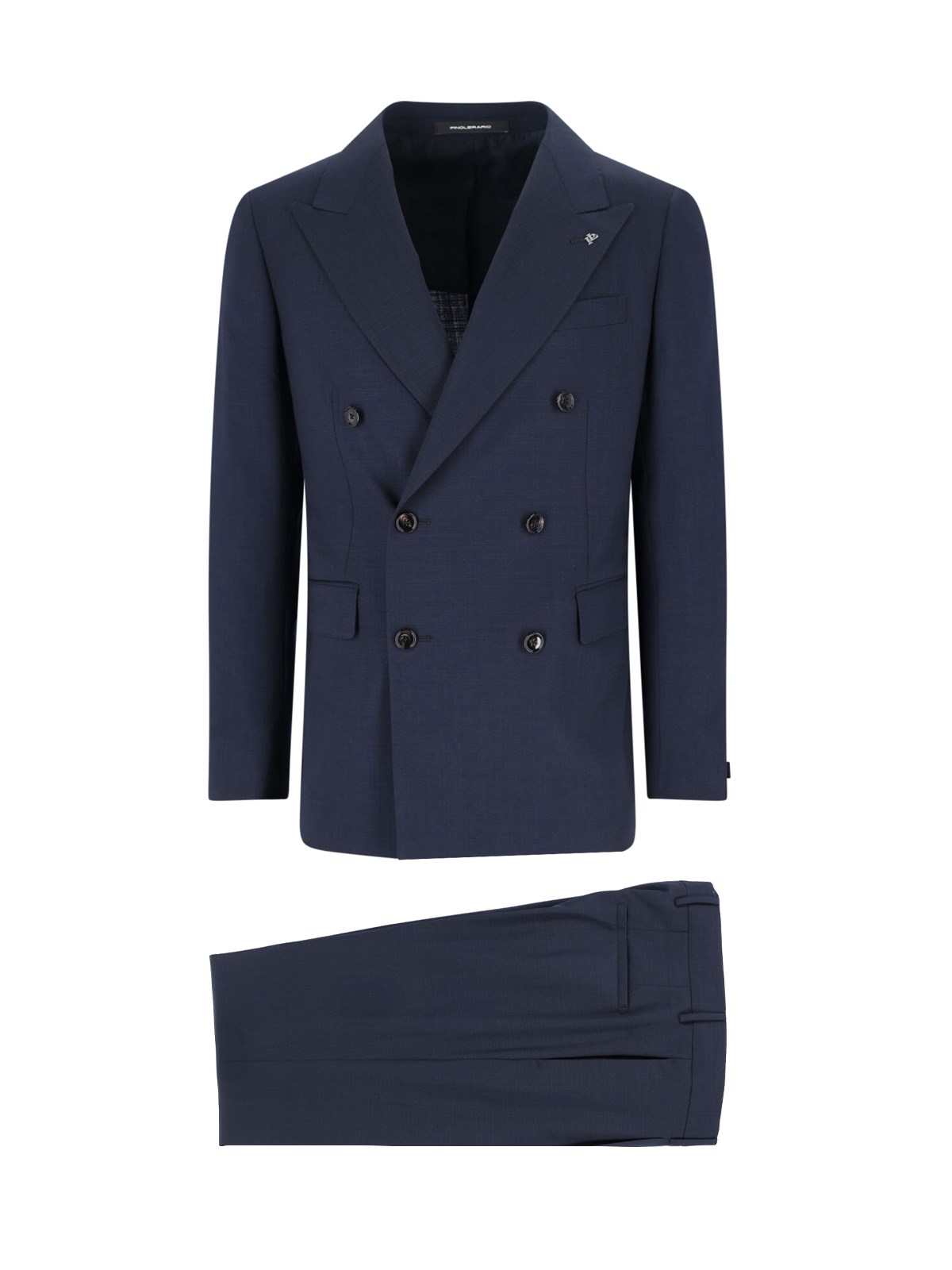Tagliatore 'vesuvio' Double-breasted Suit With Slim Trousers And Back Vent In Blue