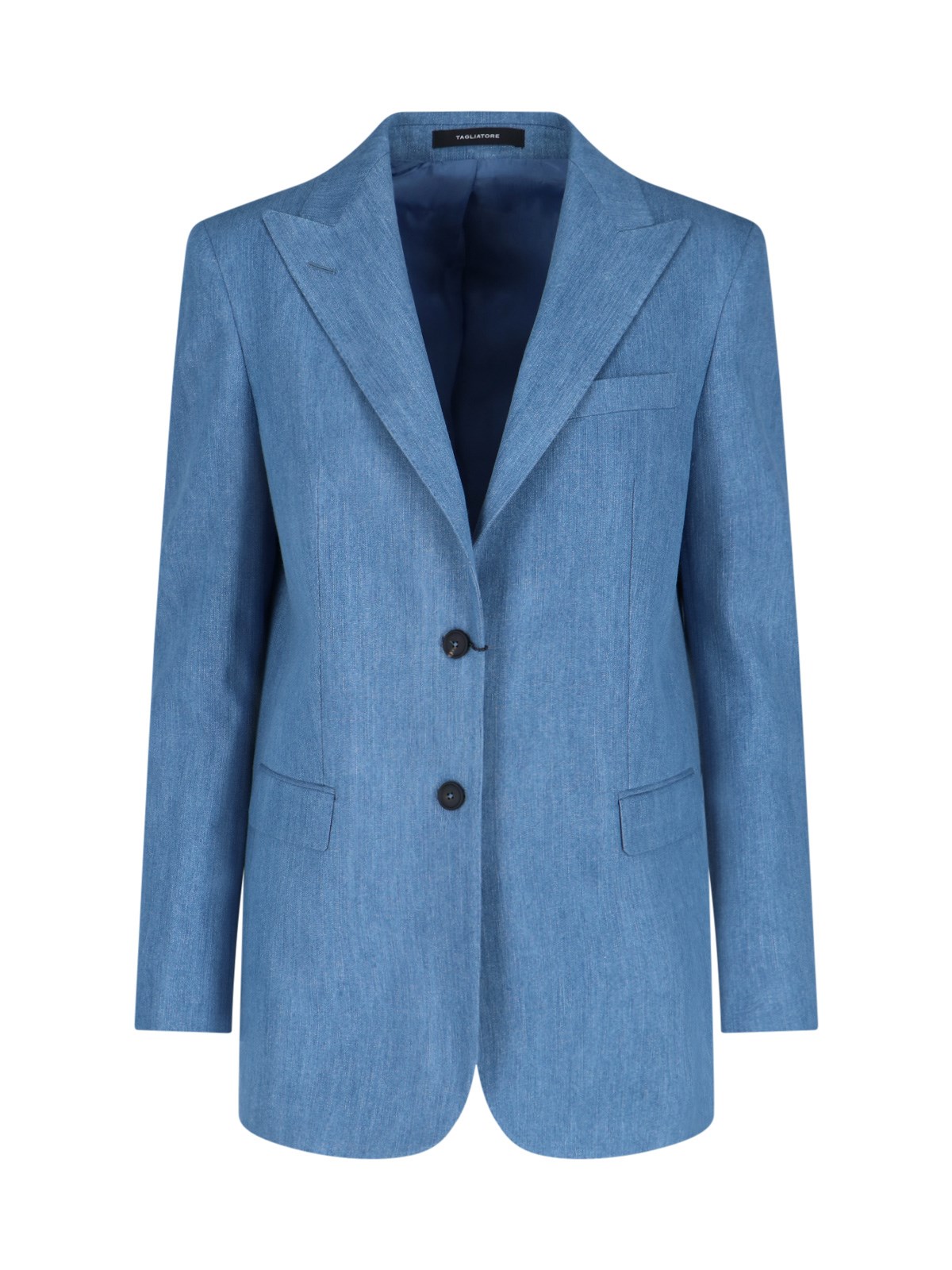 Tagliatore Tailored Jacket Buttoned Cuffs In Light Blue