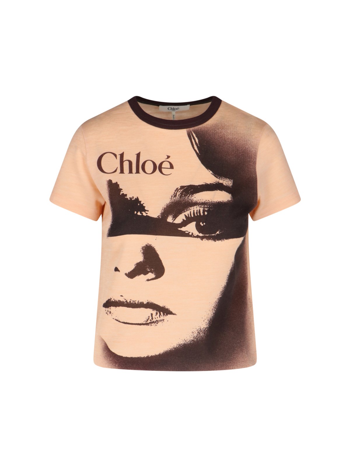 Shop Chloé 'women's Portrait' T-shirt In Pink
