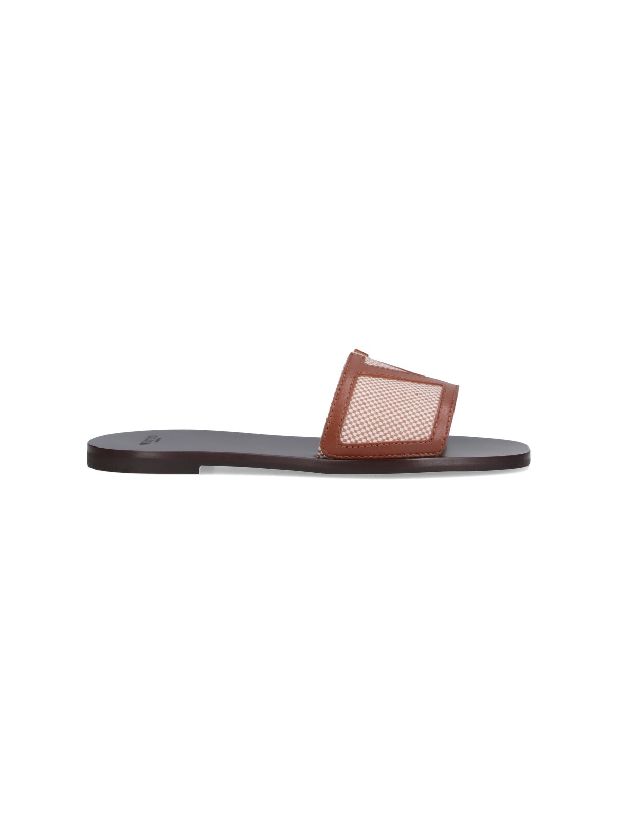 Shop Valentino "superstar" Slide Sandals In Beige