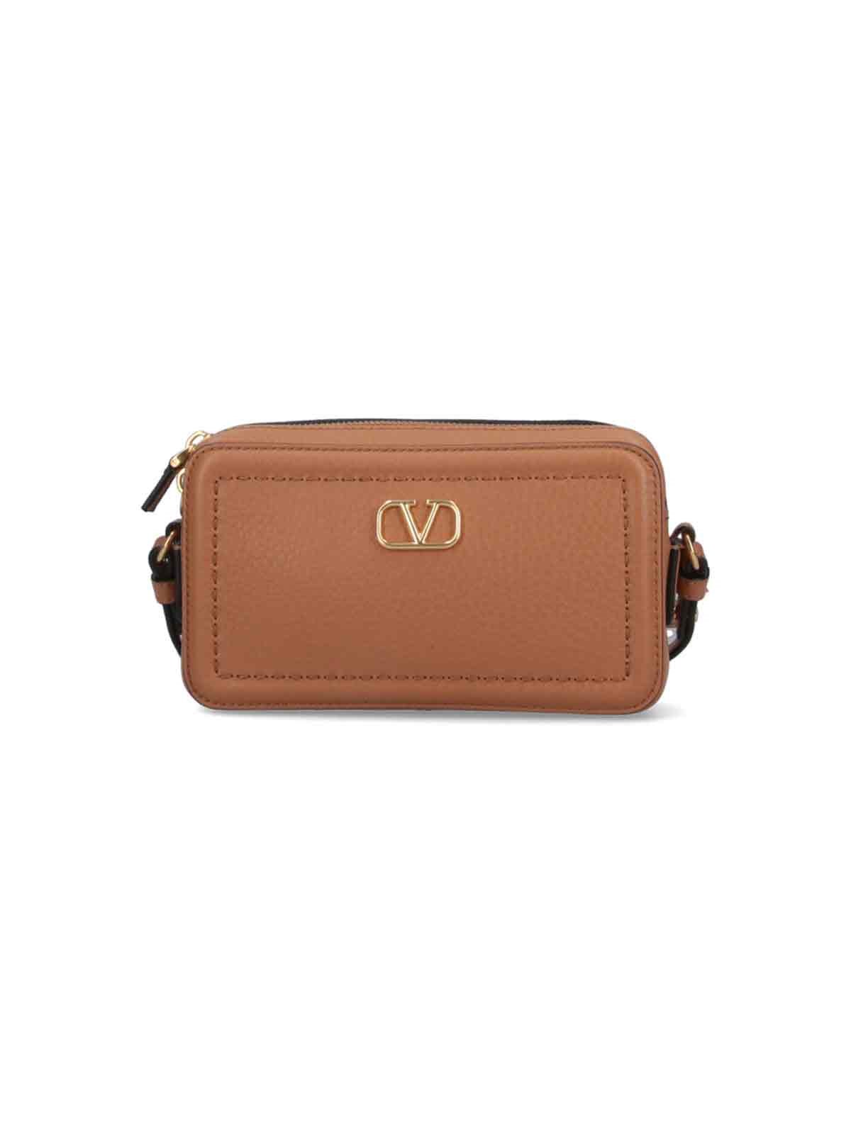【関税&送料込】Valentino Garavani Camel Leather Alltime Sho Valentino Garavani Alltime Woven Leather Shoulder Bag for