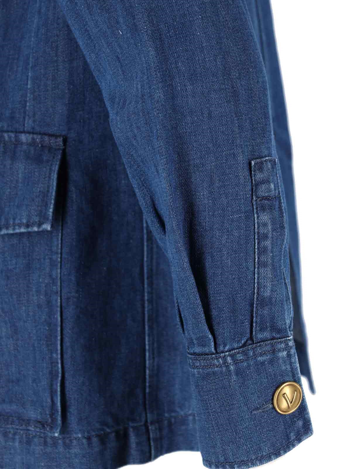 ジャケット VALENTINO GARAVANI SOLID SAHARIANA IN DENIM Valentino Garavani Sahariana Denim Jacket | Blue | FARFETCH