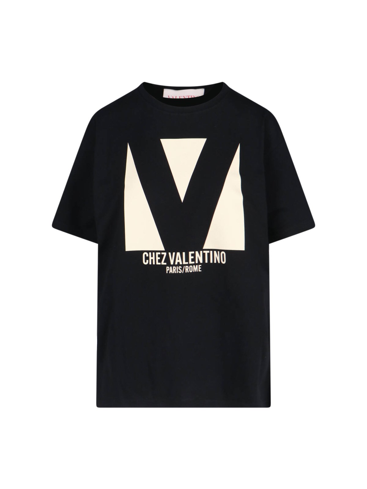 Shop Valentino 'chez' T-shirt In Black