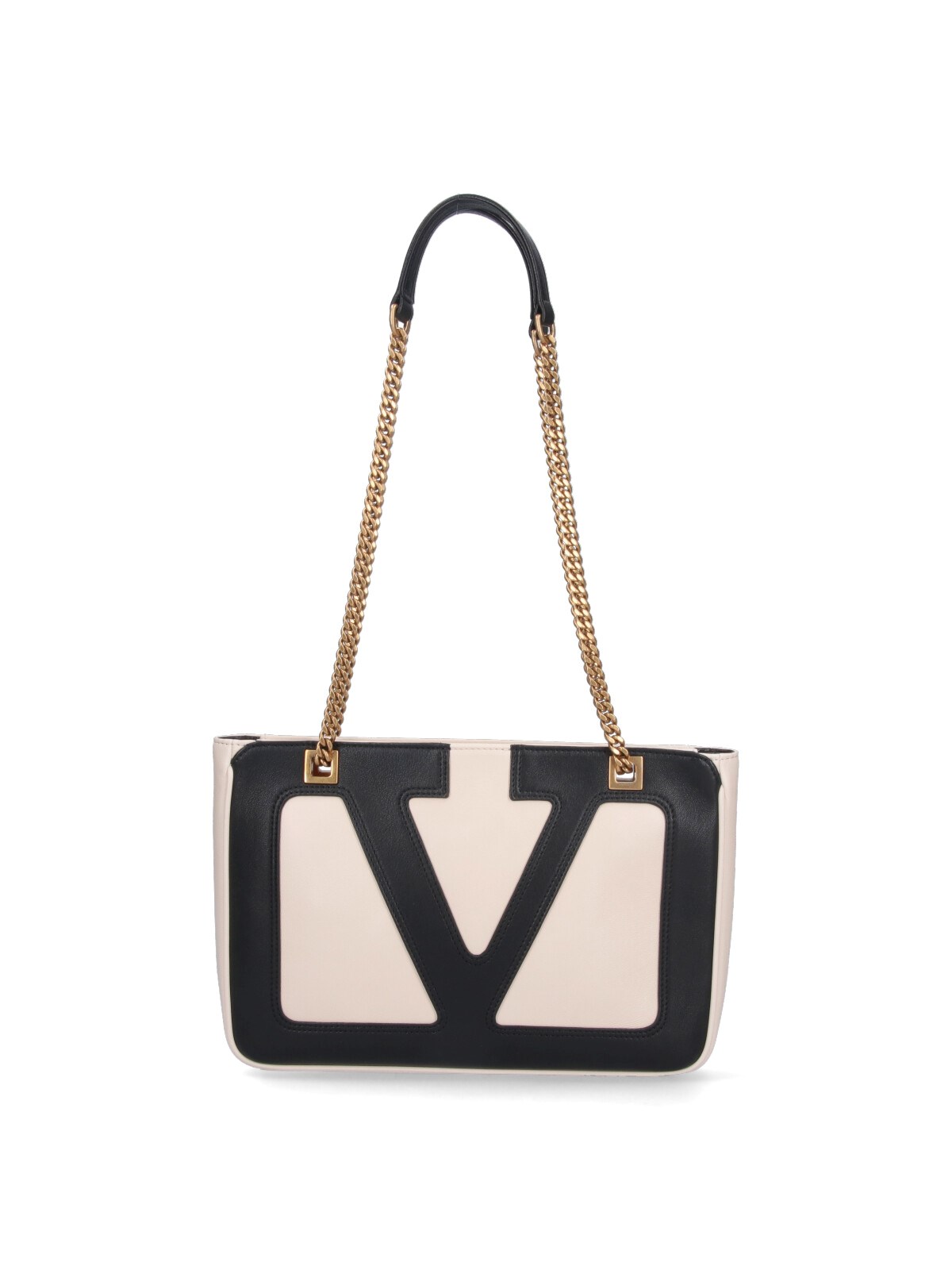 Valentino Garavani Garavani Viva Superstar Medium Nappa Leather Shopping Bag Woman Butter/black Uni In Cream