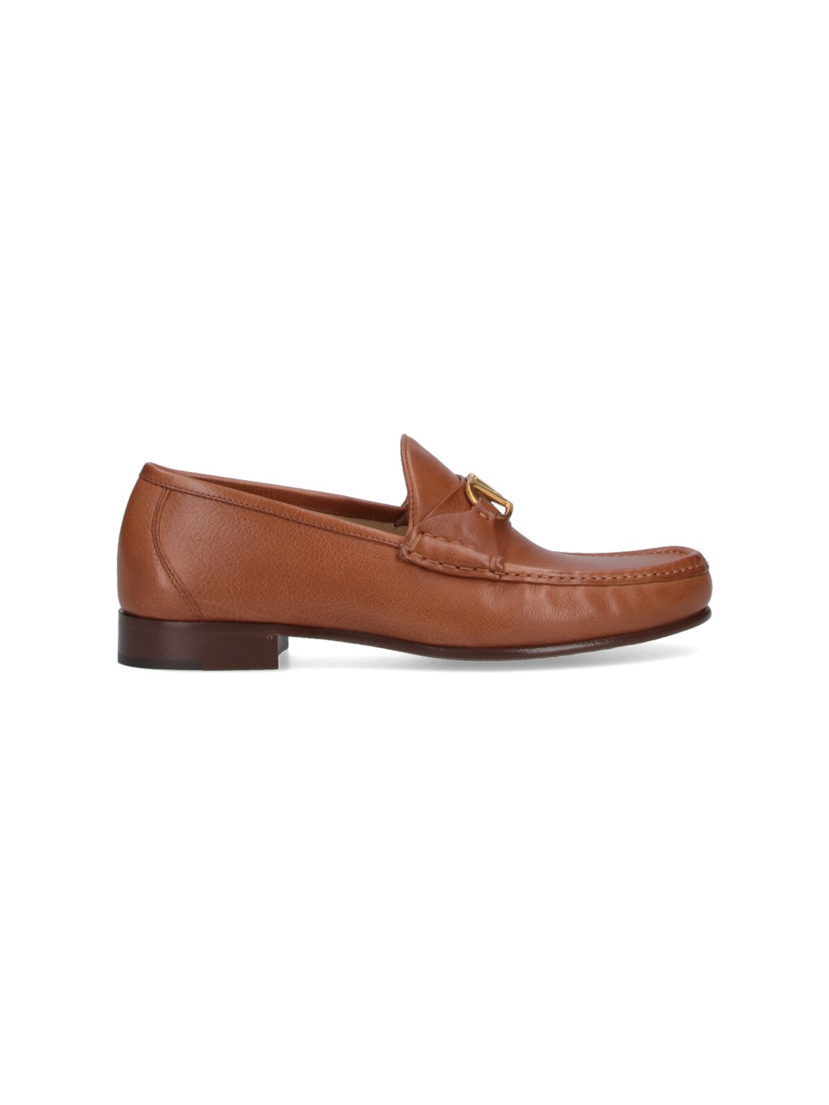 Valentino Vlogo Signature Loafers Gold-tone Hardware In Brown