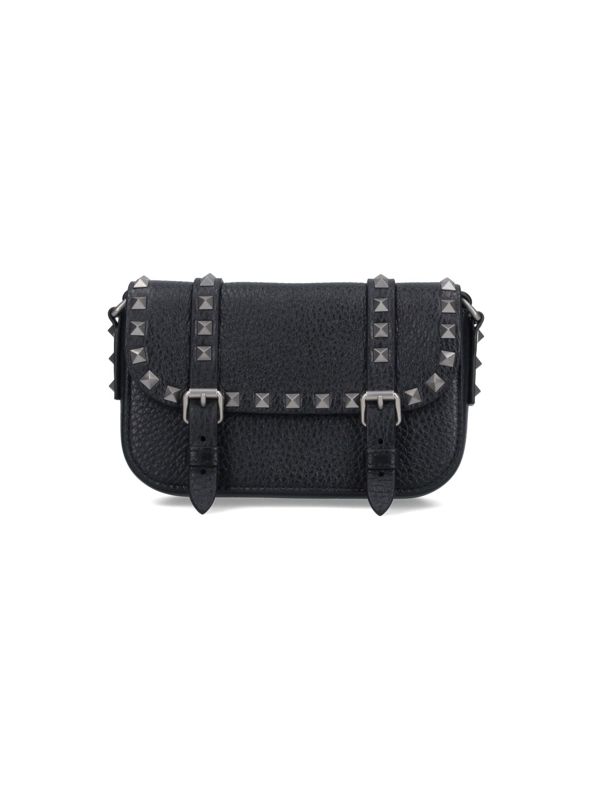 Valentino Large Rockstud Messenger Bag With Adaptable Strap In Black  