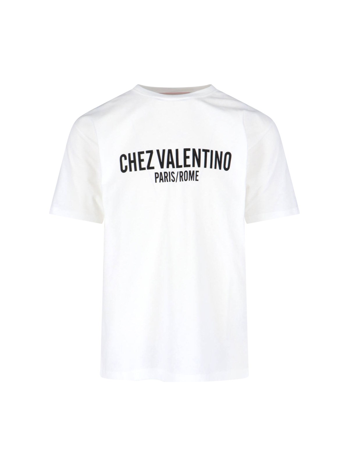 Valentino Cotton Crew Neck T-shirt With Graphic Print In White