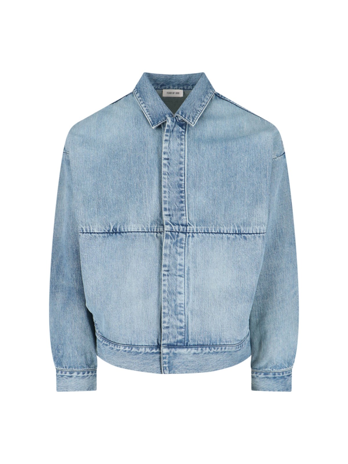 Fear Of God Denim Trucker Casual Jackets And Parka Blue In Light Blue