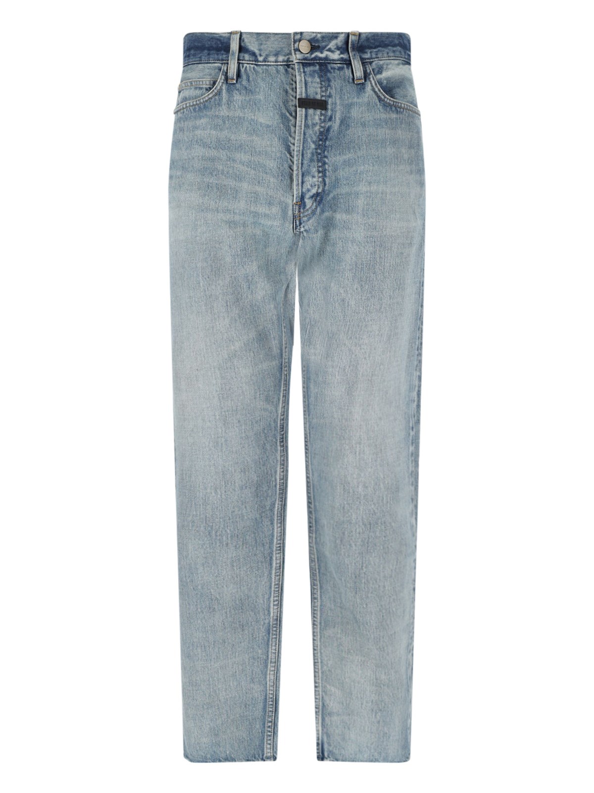 Fear Of God Straight Leg Trousers With Pockets And Loops In Light Blue