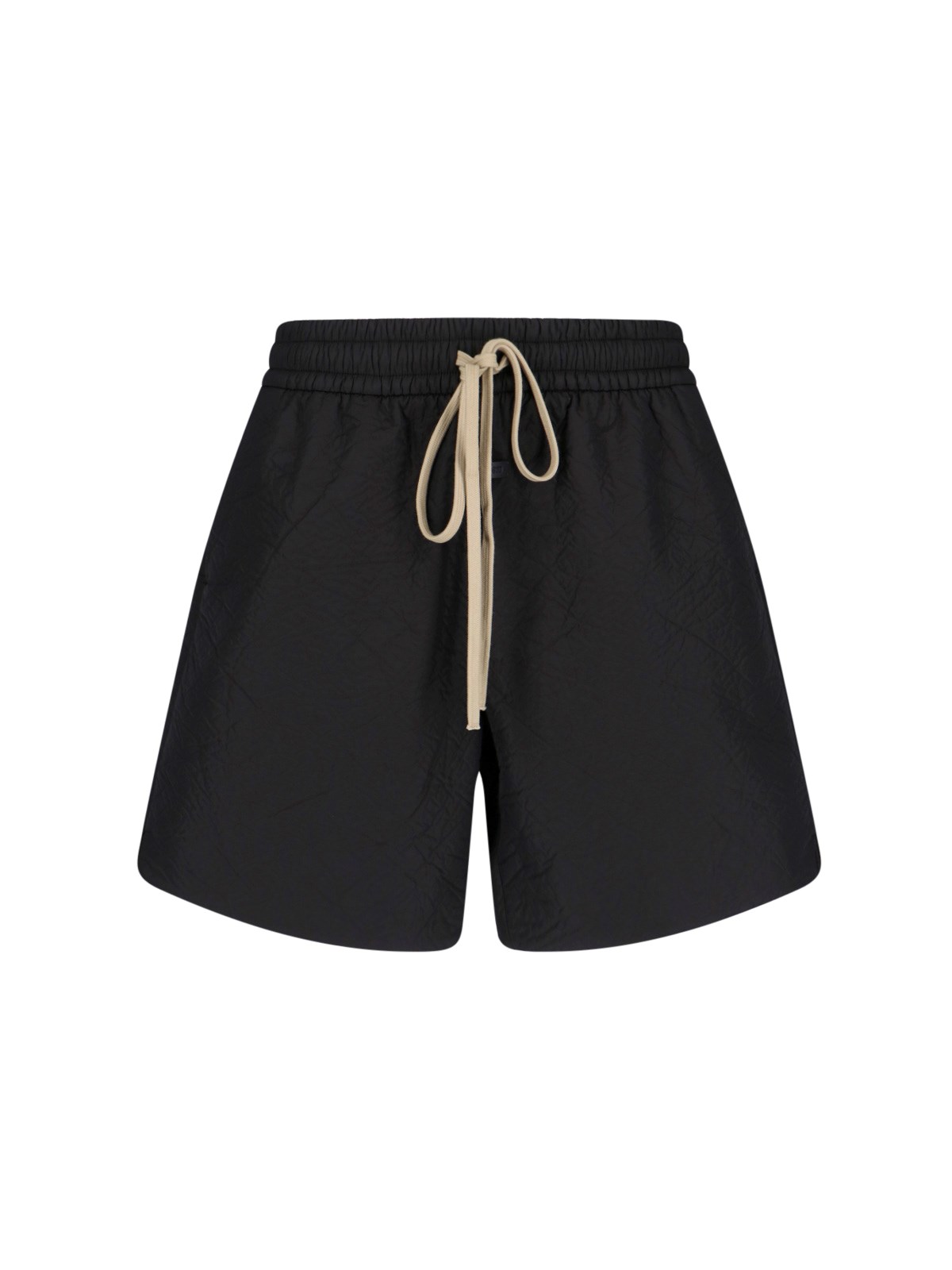 Fear Of God Straight-leg Pleated Wool And Cotton-blend Twill Drawstring Cargo Shorts In Black  
