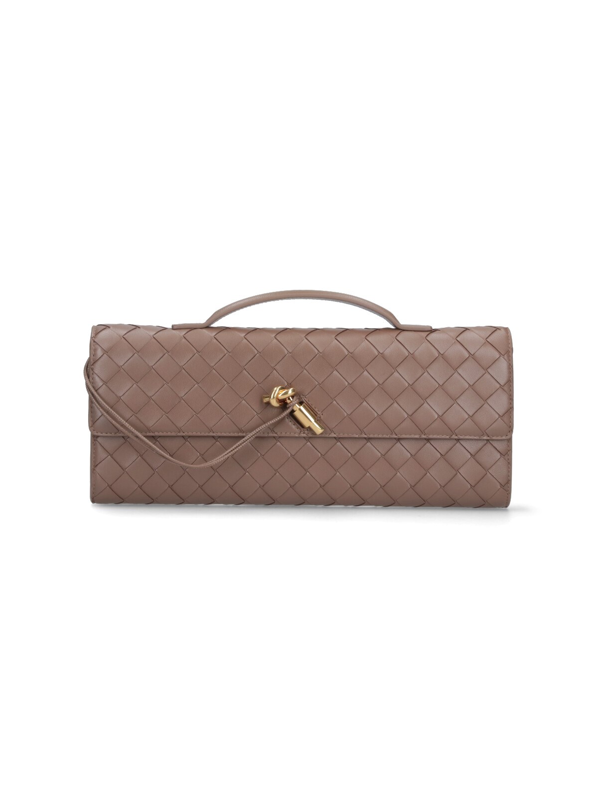 Bottega Veneta "andiamo" Clutch In Brown