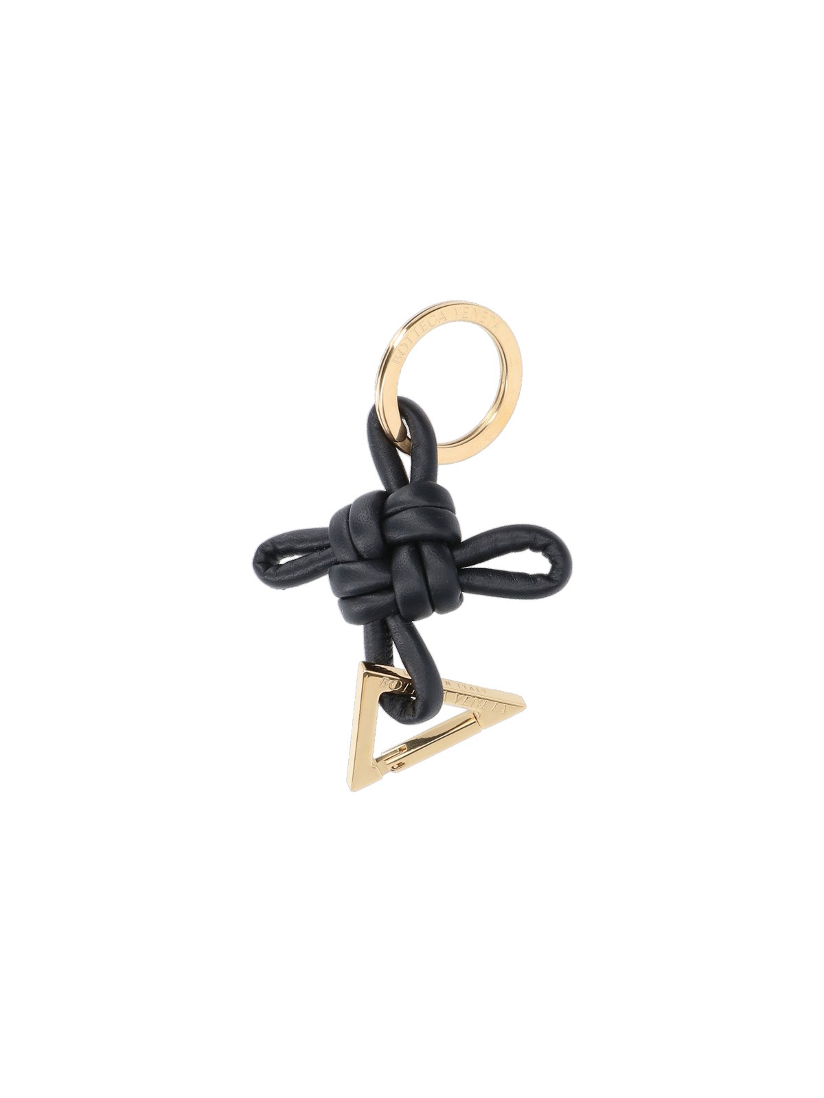 Bottega Veneta 'triangle' Keychain In Black