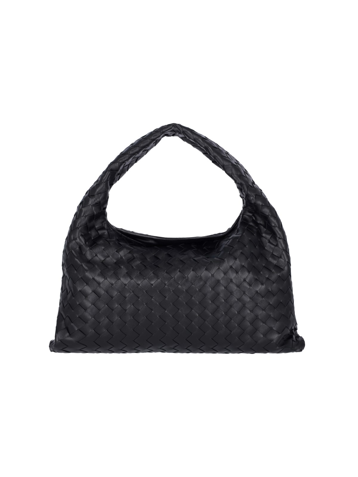 Bottega Veneta Small Hop Intrecciato Leather Shoulder Bag In Black