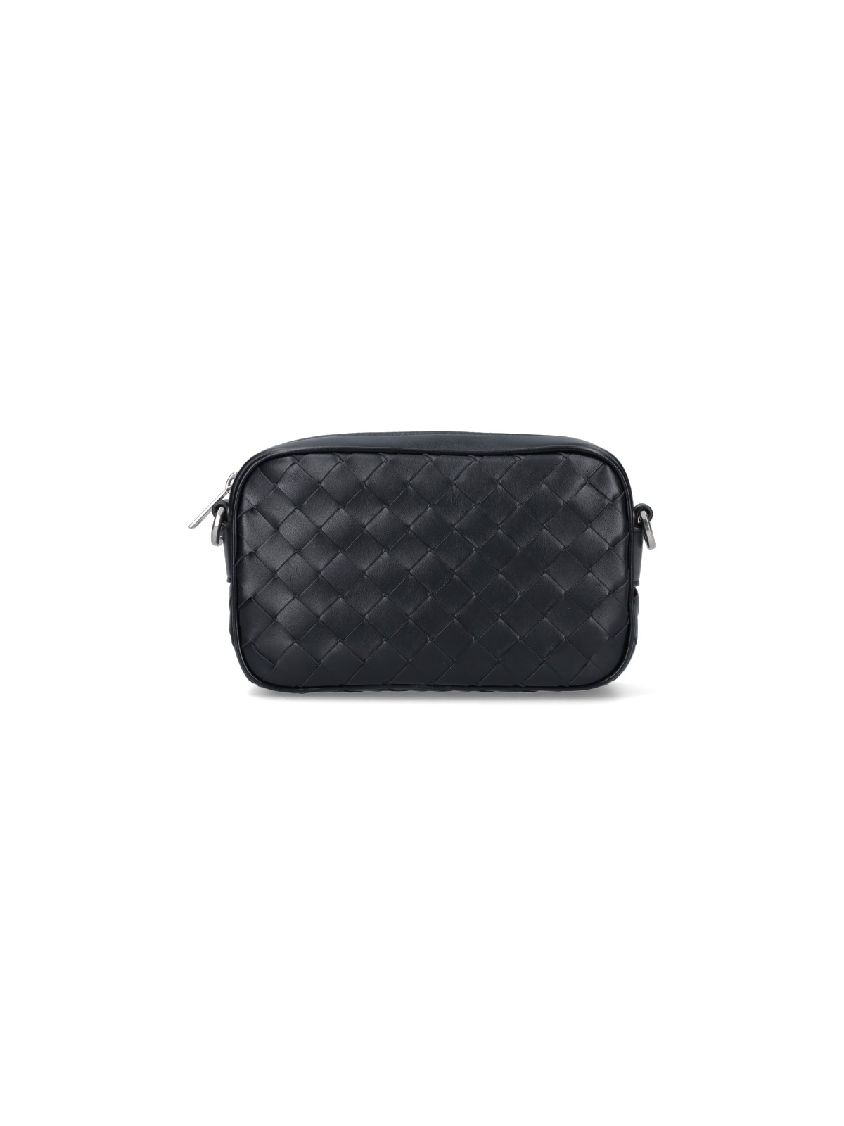 Bottega Veneta Woven Mini Camera Bag In Black