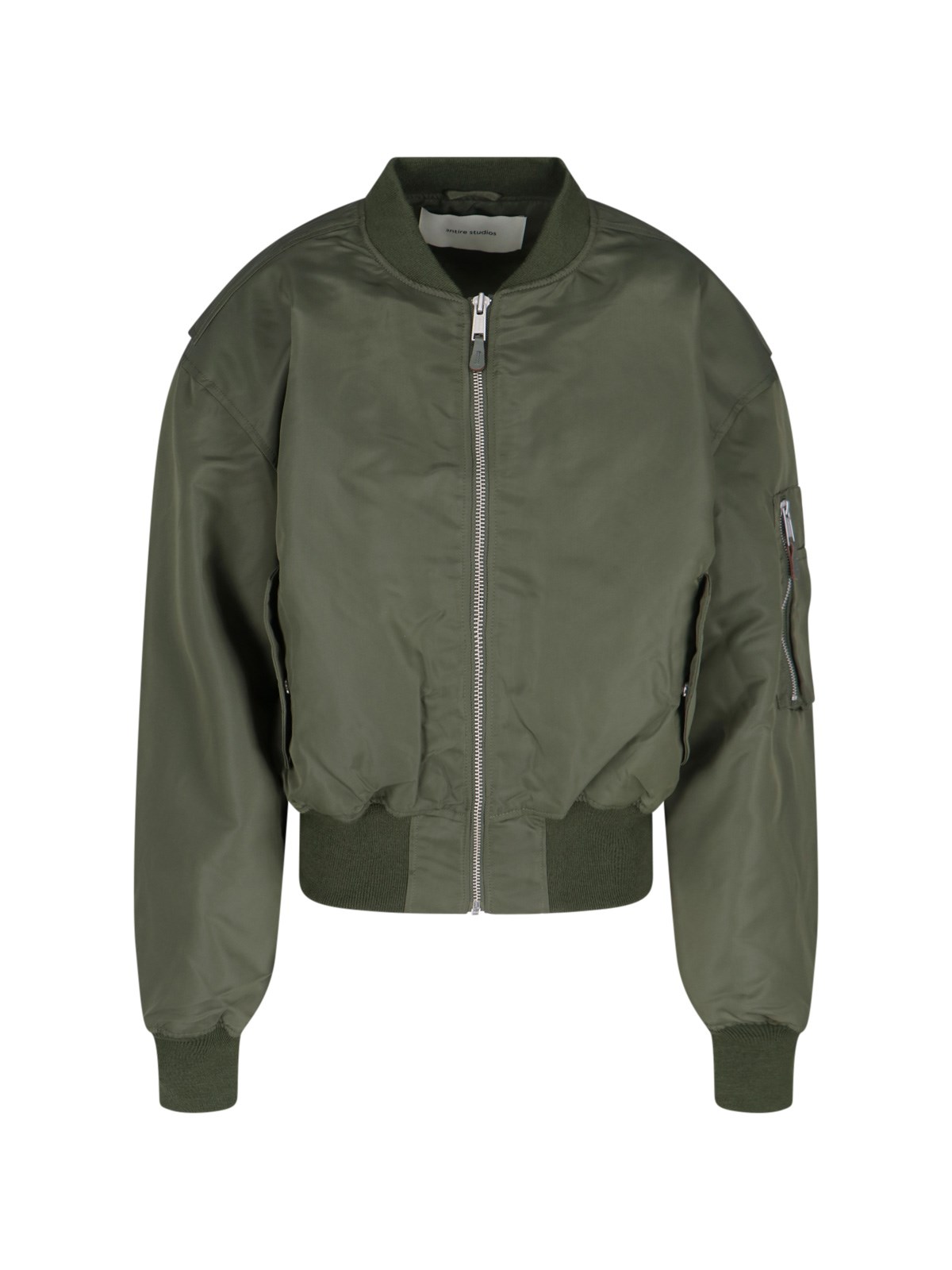 Entire Studios Broad Bomber Jacket Arm Pocket In Green