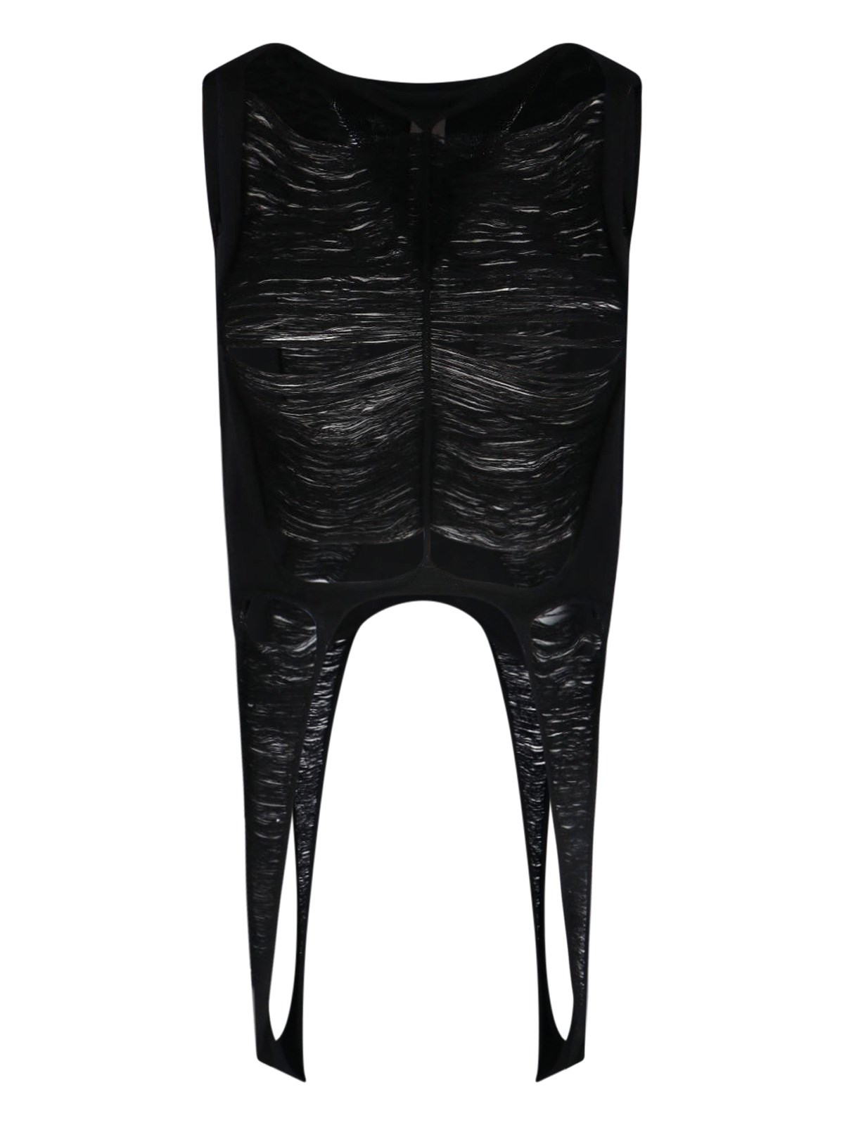 Rick Owens Virgin Wool Crop Top In Black