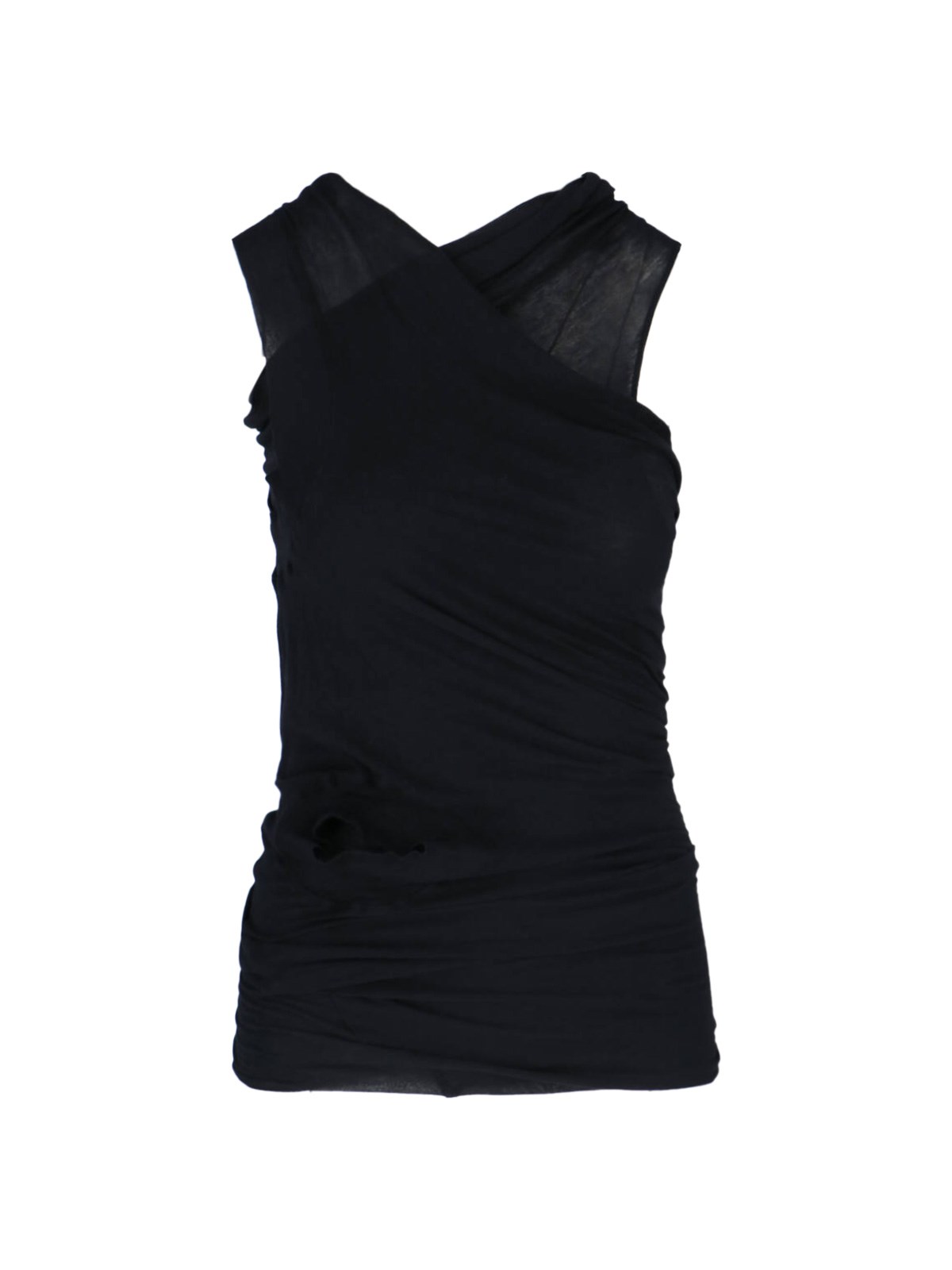 Rick Owens Top With Crossover In Black