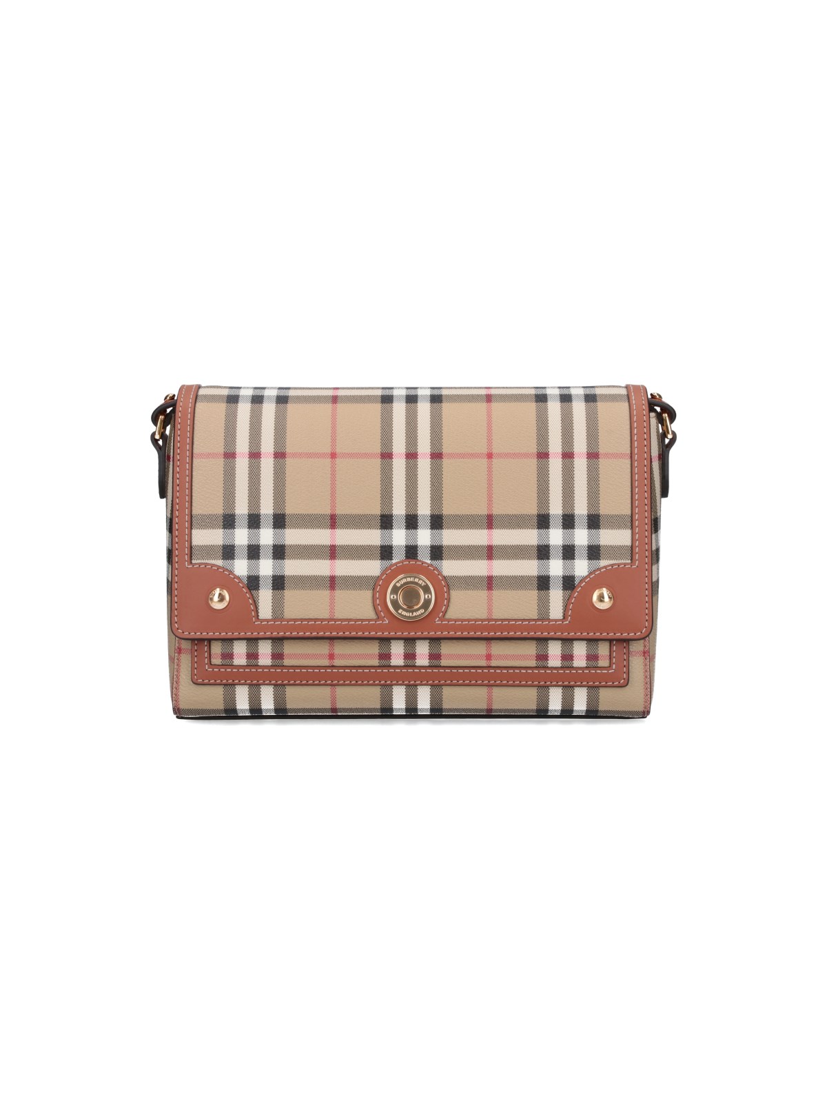 Burberry 'shoulder Bag With Check Pattern Notes In Brown