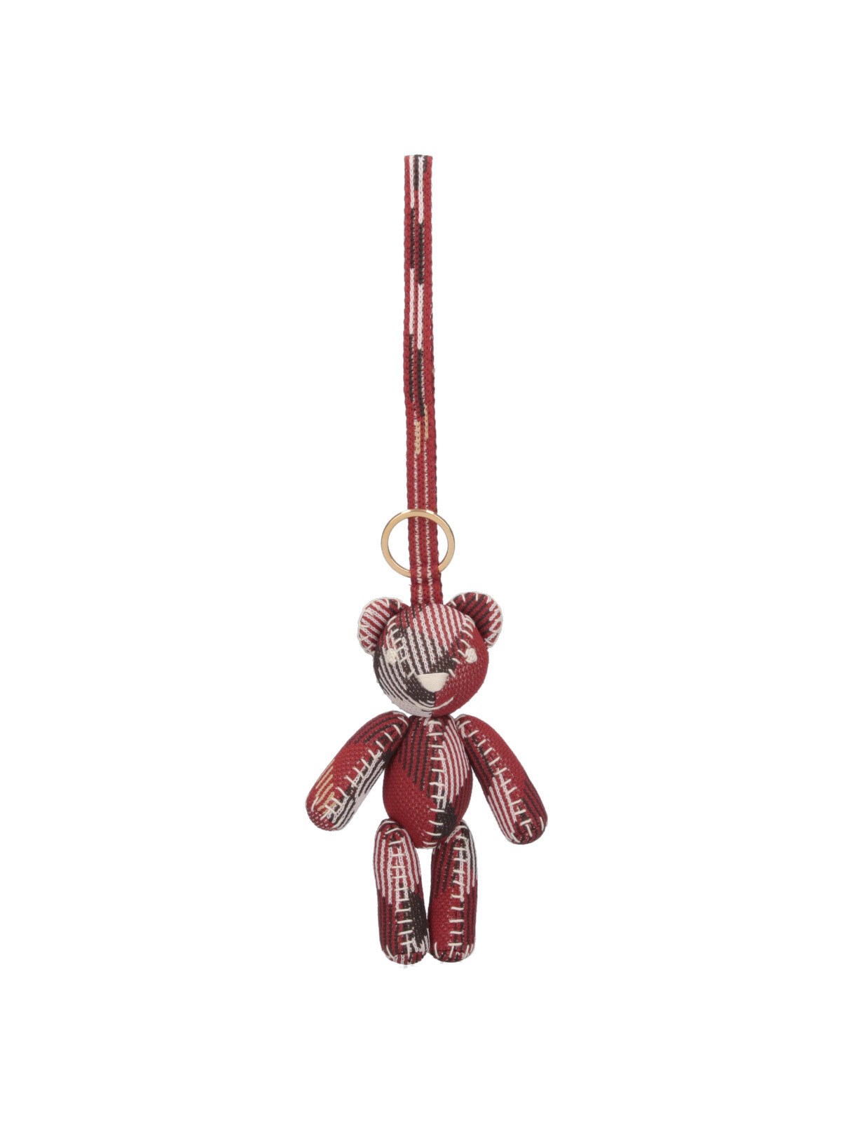 Shop Burberry "thomas" Teddy Bear Keyring Charm In Red