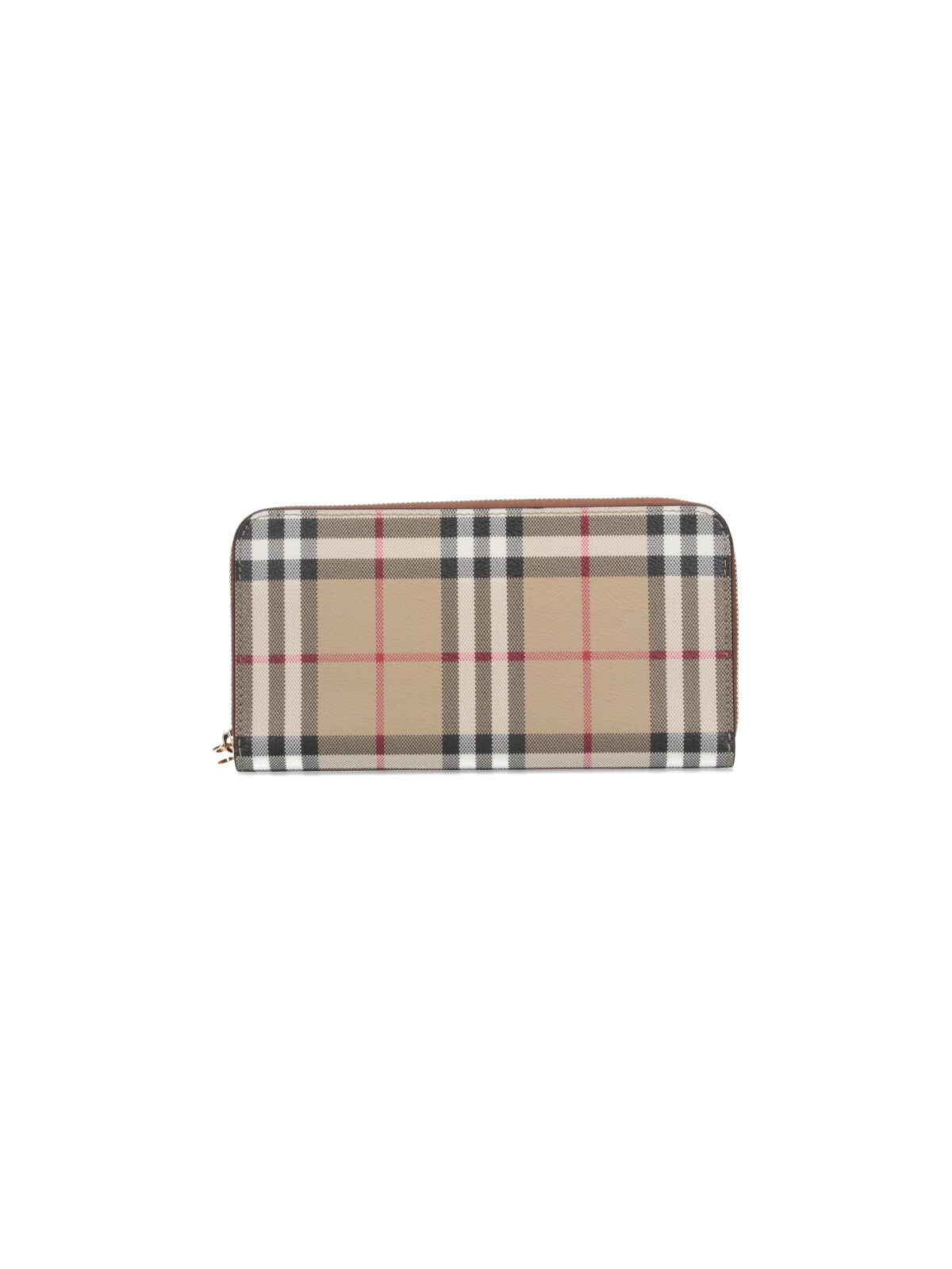 Burberry Check Zip Wallet In Beige