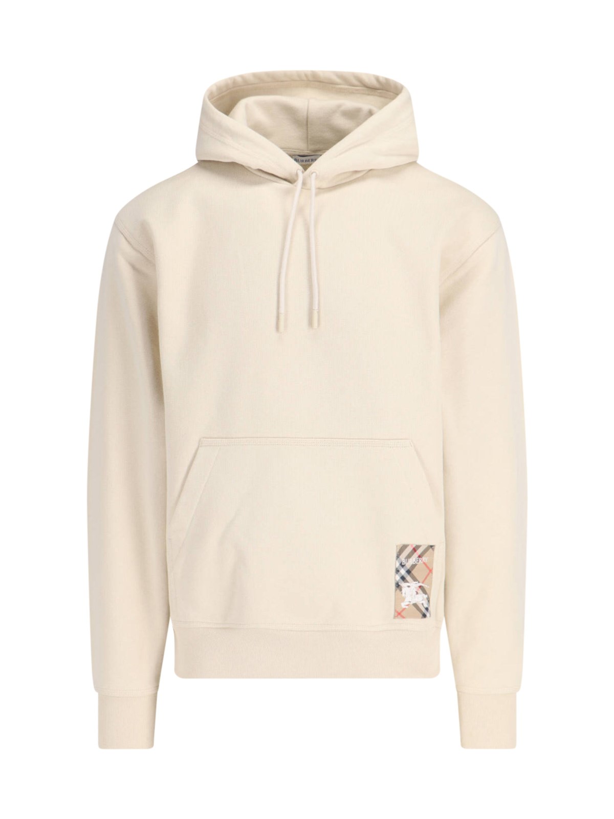 Shop Burberry "ekd" Hoodie In Cream