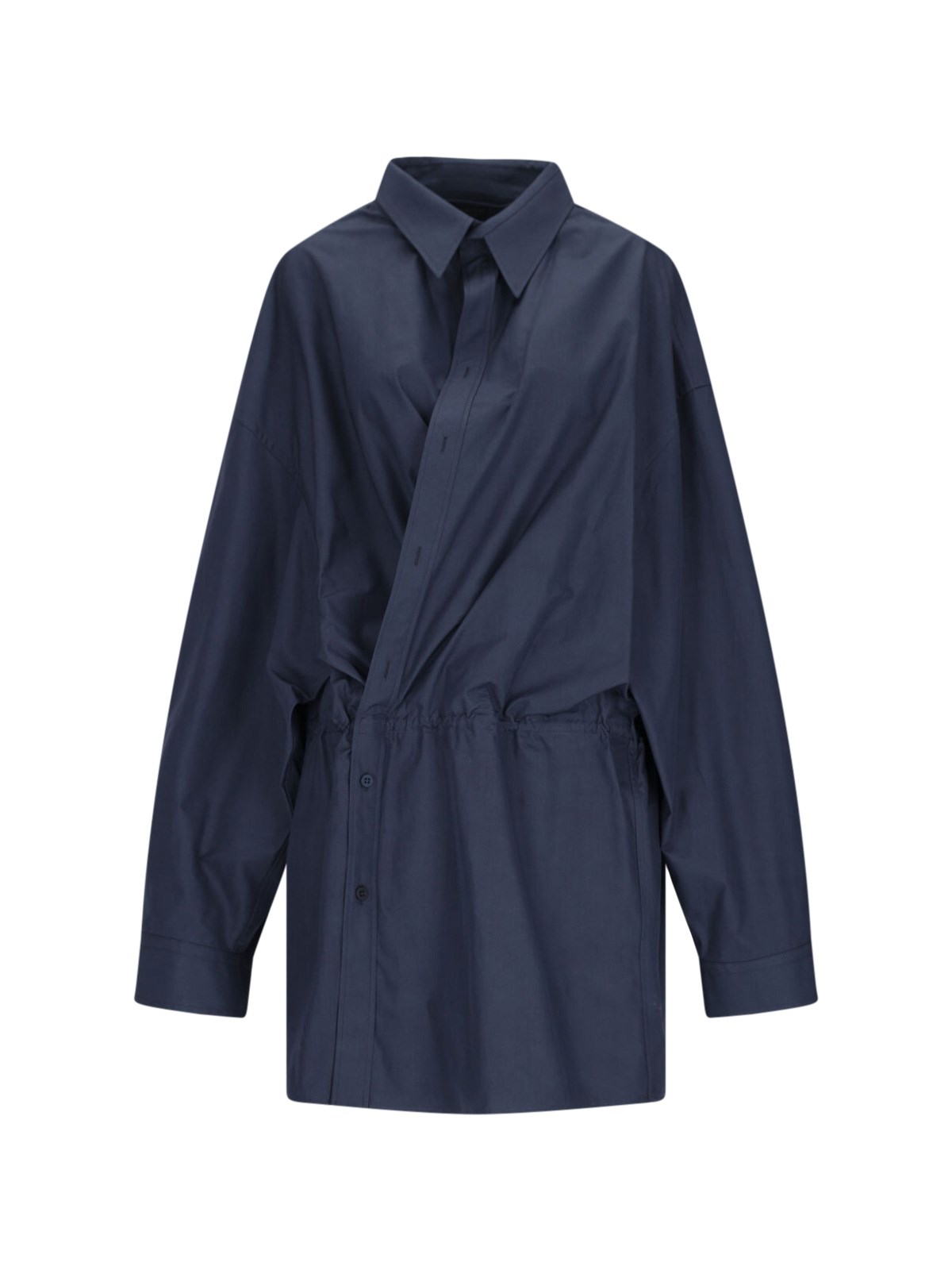Shop Balenciaga Mini Chemisier Dress In Blue