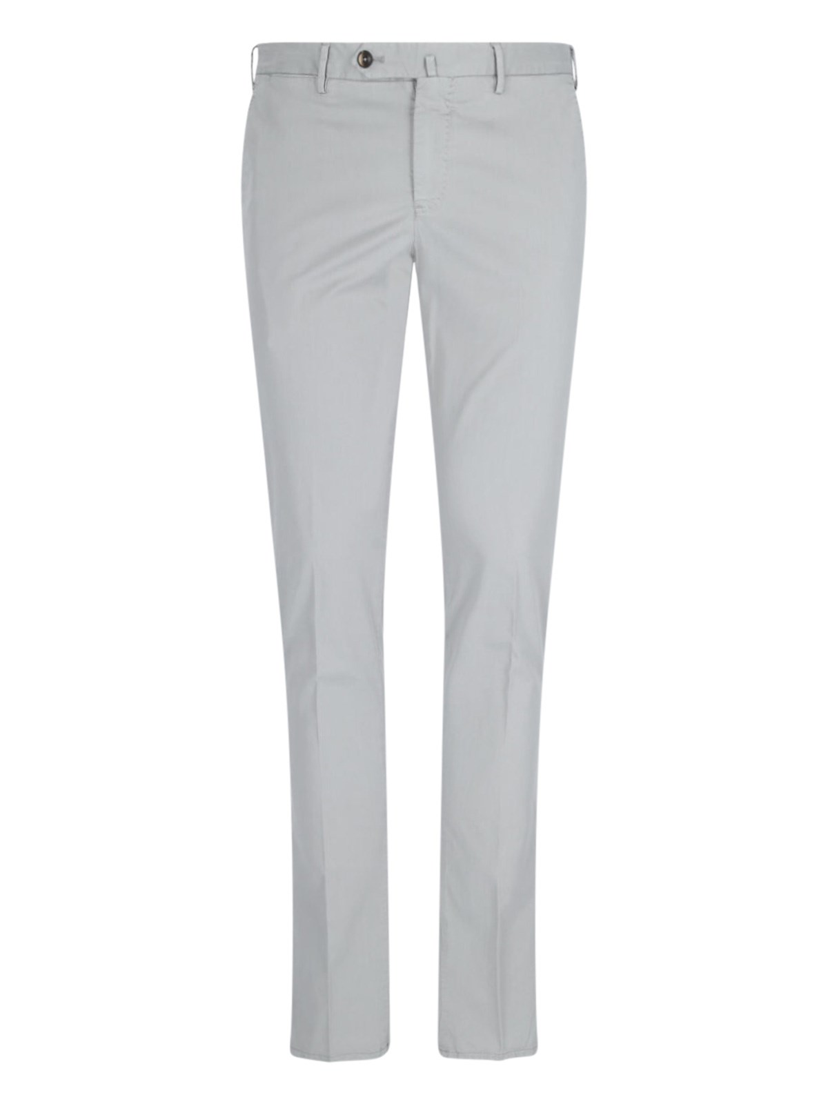 Pt Torino Superslim Grey Chinos With Straight Leg In Gray