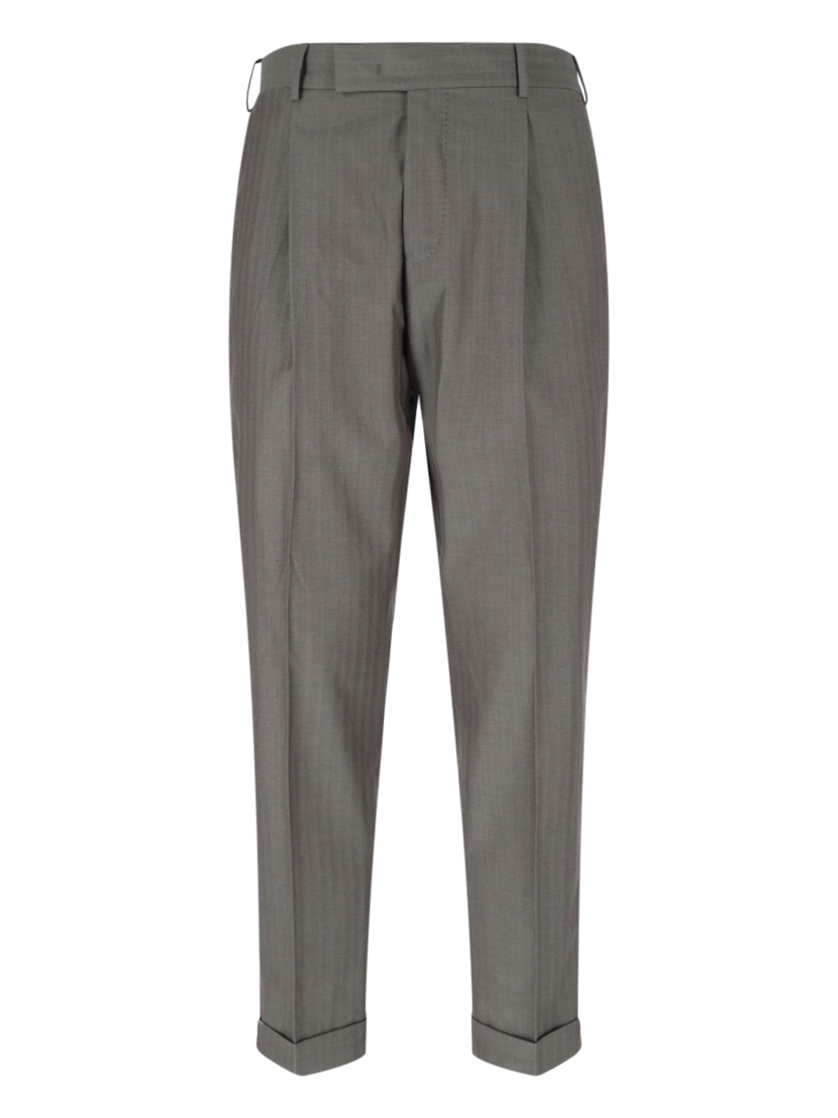Pt Torino High-waisted Chino Pants With Tailored Detailing In Gray