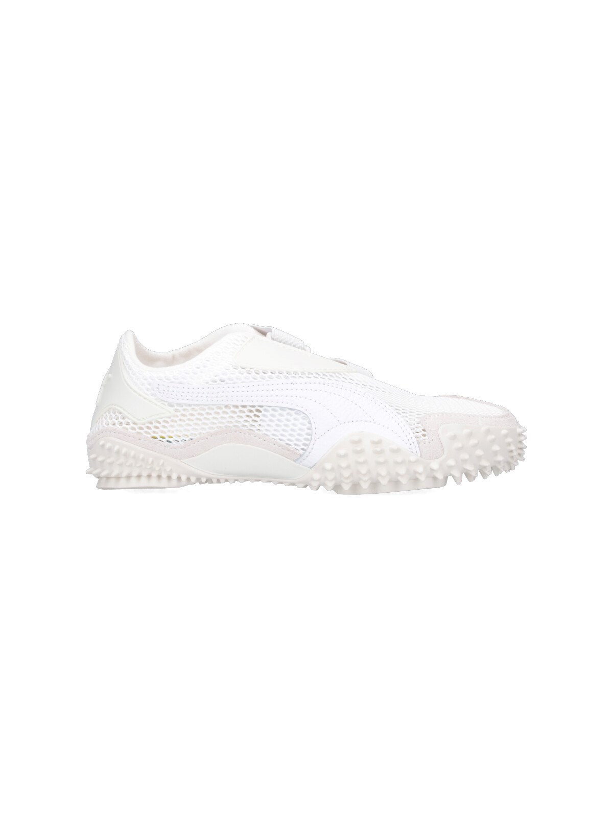 Puma ‘mostro' White Low Top Sneaker With Logo On Heel And Mesh Inserts