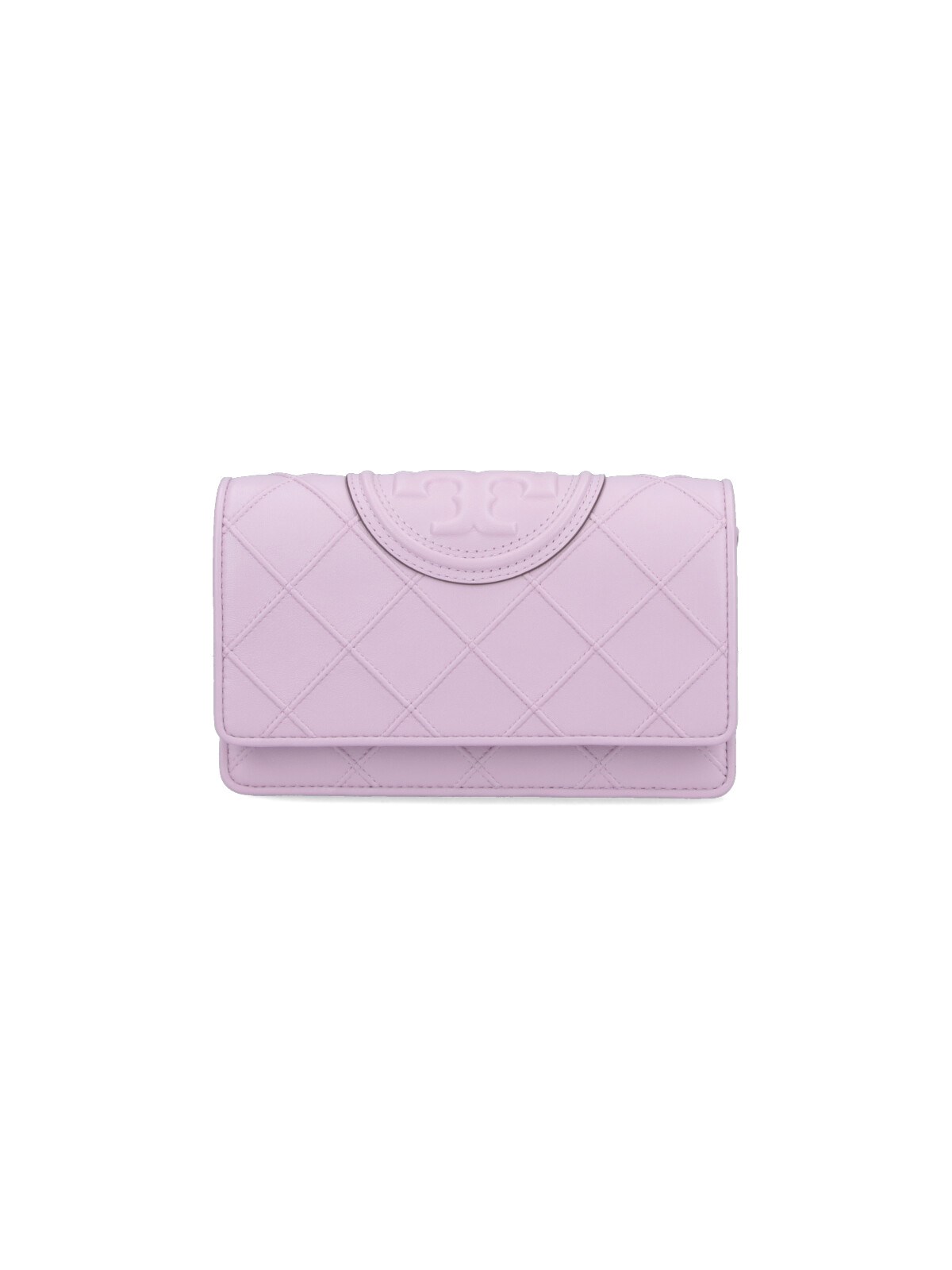 Shop Tory Burch "fleming" Chain Wallet In Purple