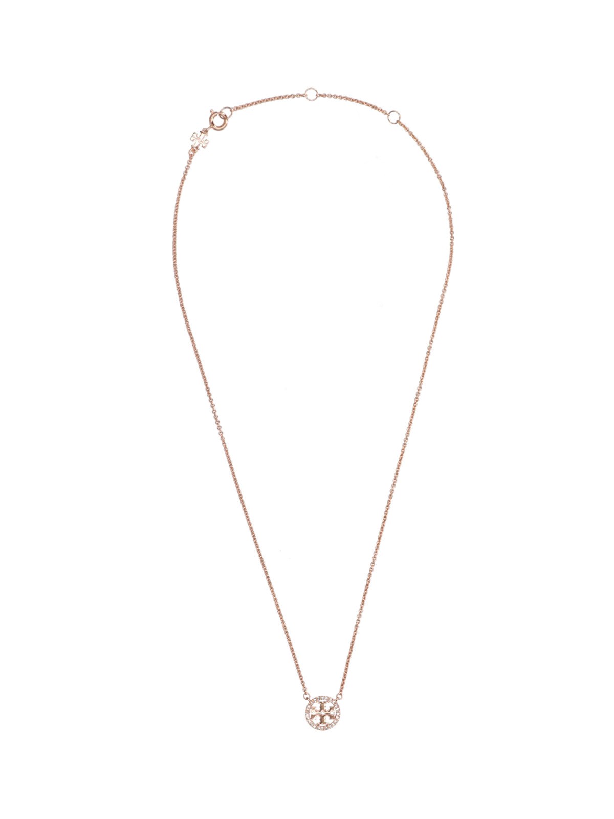 Tory Burch Golden Logo Pendant Necklace In Gold