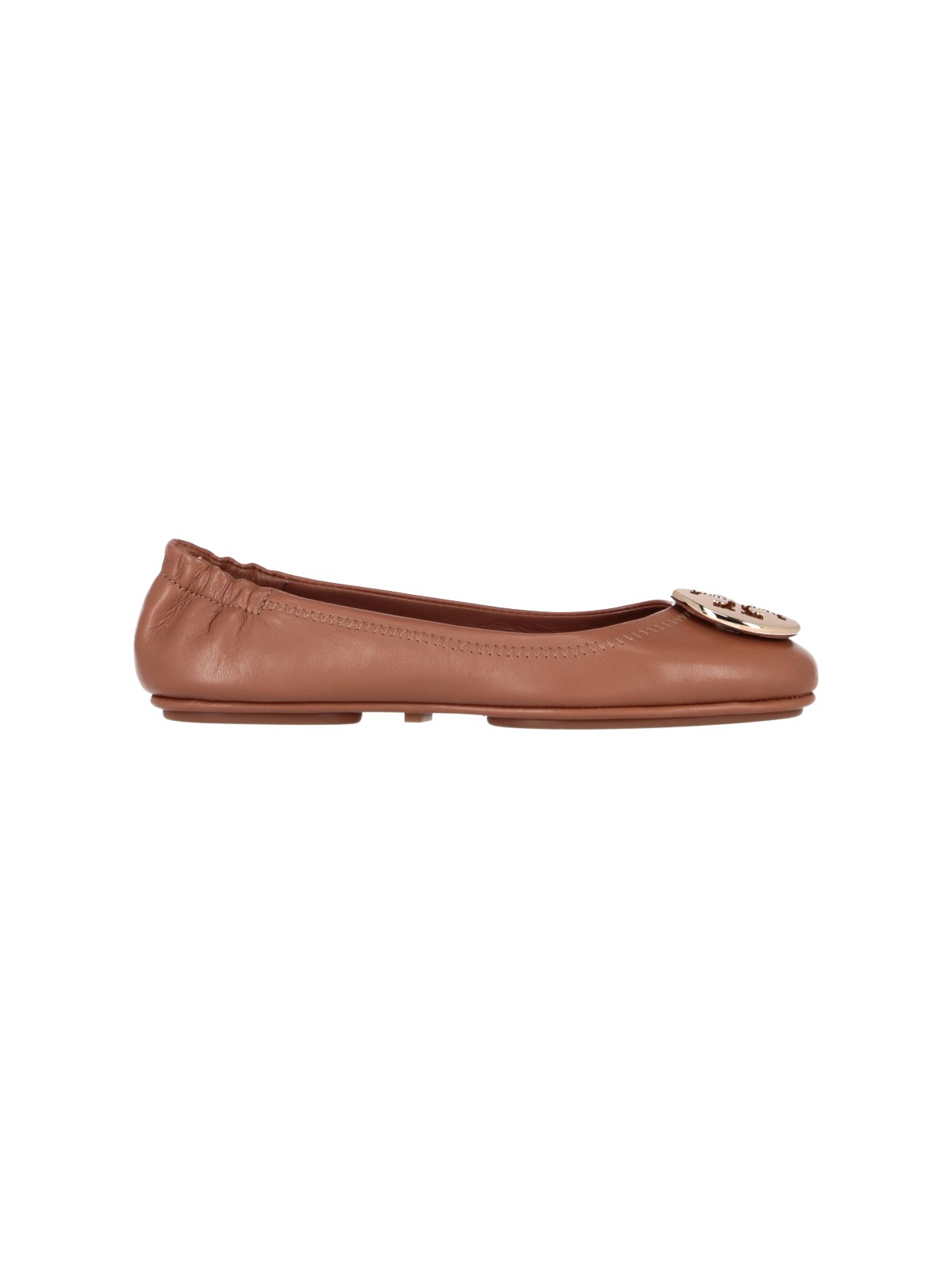 Shop Tory Burch 'minnie Travel' Ballet Flat In Brown